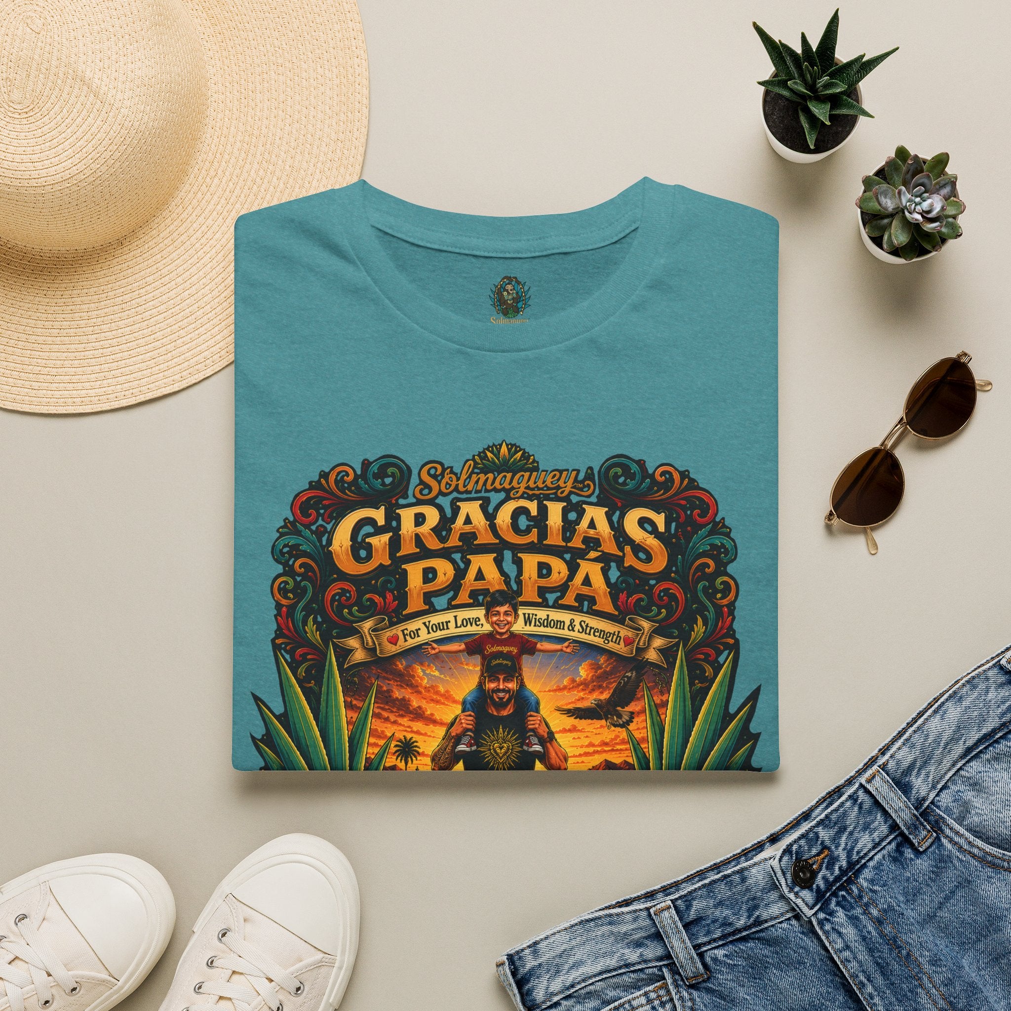 Gracias Papá Shirt, Mexican Dad Gift, Father Son Shirt, Father's Day Gift for Papa, Latino Dad Tee, Hispanic Family Shirt, Folk Art Father Gift