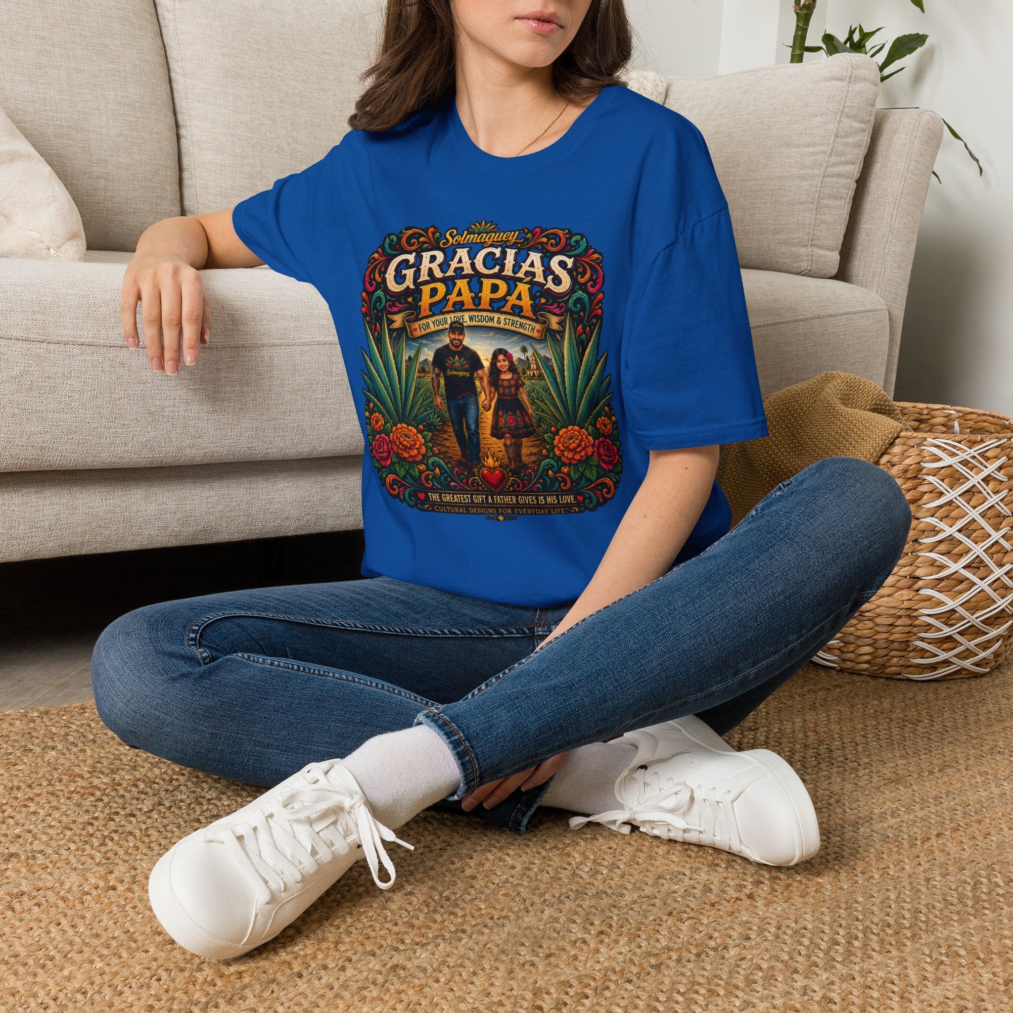 Gracias Papá Shirt, Mexican Dad Gift, Father Daughter Shirt, Latino Father Gift, Hispanic Family Tee, Father's Day Gift for Papa, Mexican Folk Art Shirt