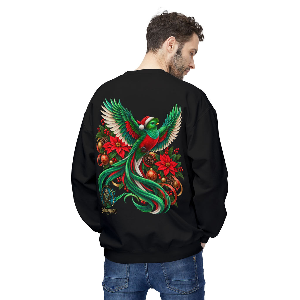 Quetzal Navideño™ Christmas Crewneck Sweatshirt | Festive Quetzal Bird Sweater | Solmaguey™