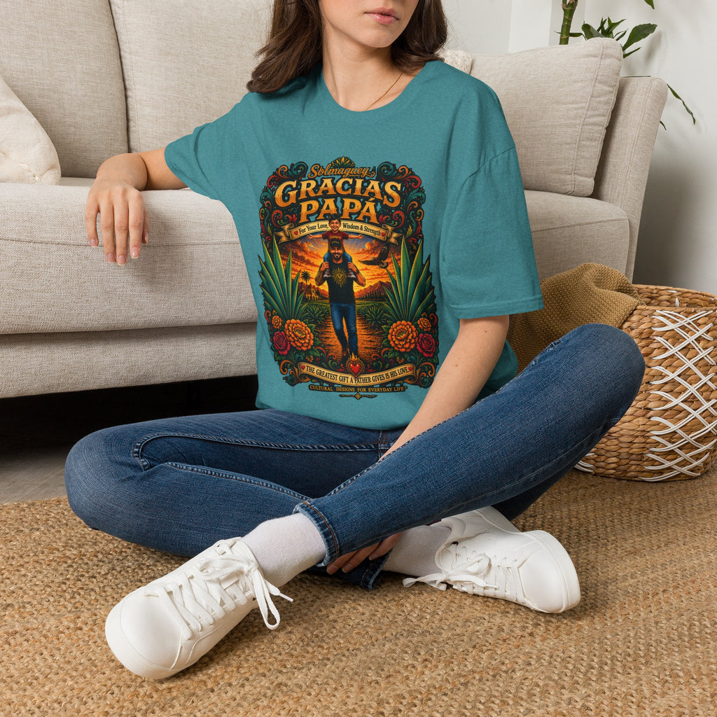 Gracias Papá Shirt, Mexican Dad Gift, Father Son Shirt, Father's Day Gift for Papa, Latino Dad Tee, Hispanic Family Shirt, Folk Art Father Gift