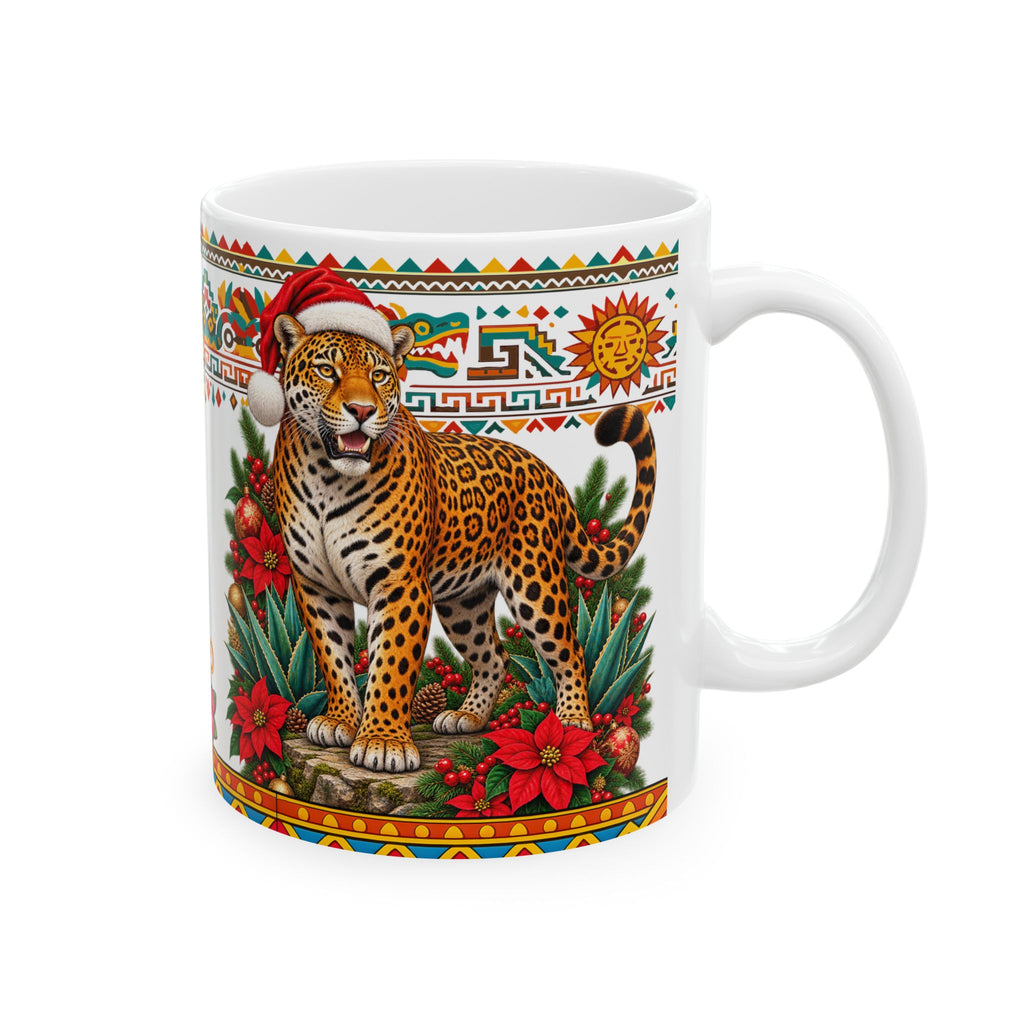 Jaguar Navideño™ Christmas Ceramic Mug | Festive Jaguar Coffee Cup | Solmaguey™