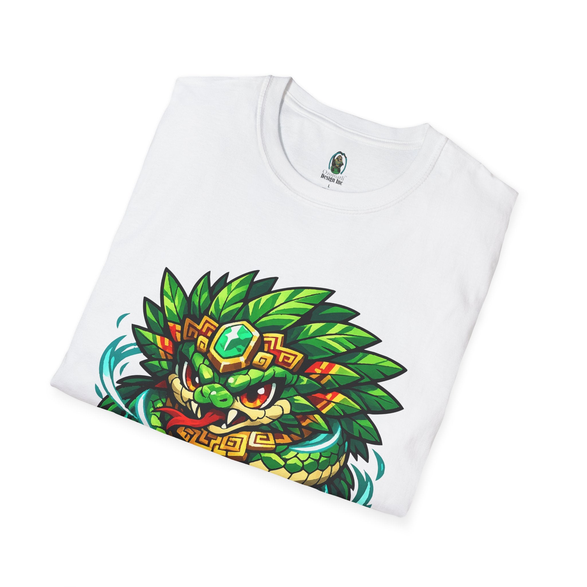 Aztec Feathered Serpent T-Shirt — Vibrant Quetzalcoatl Graphic Tee