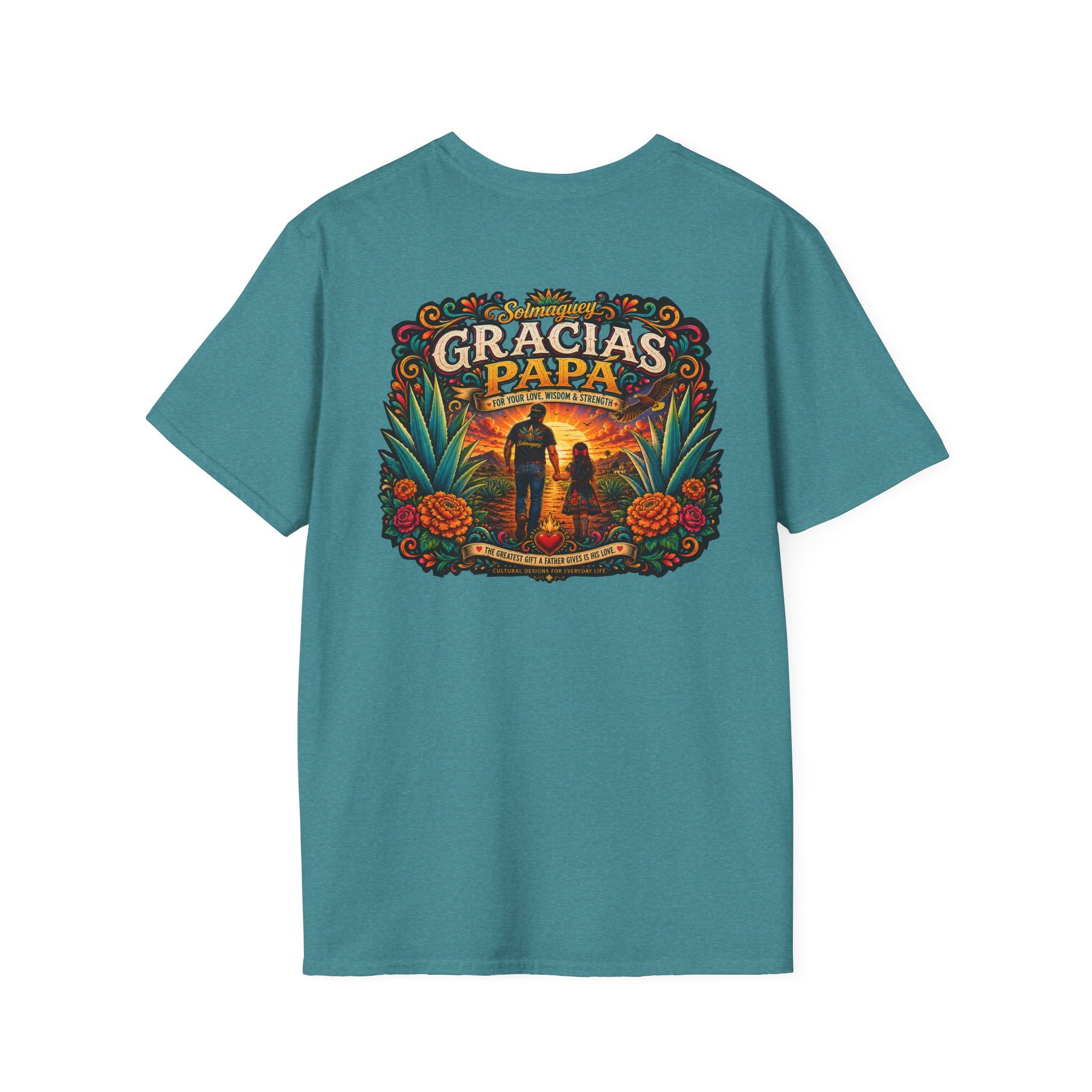 Gracias Papá Shirt, Mexican Dad Gift, Father Daughter Shirt, Latino Father Gift, Hispanic Family Tee, Father's Day Gift for Papa, Mexican Folk Art Shirt
