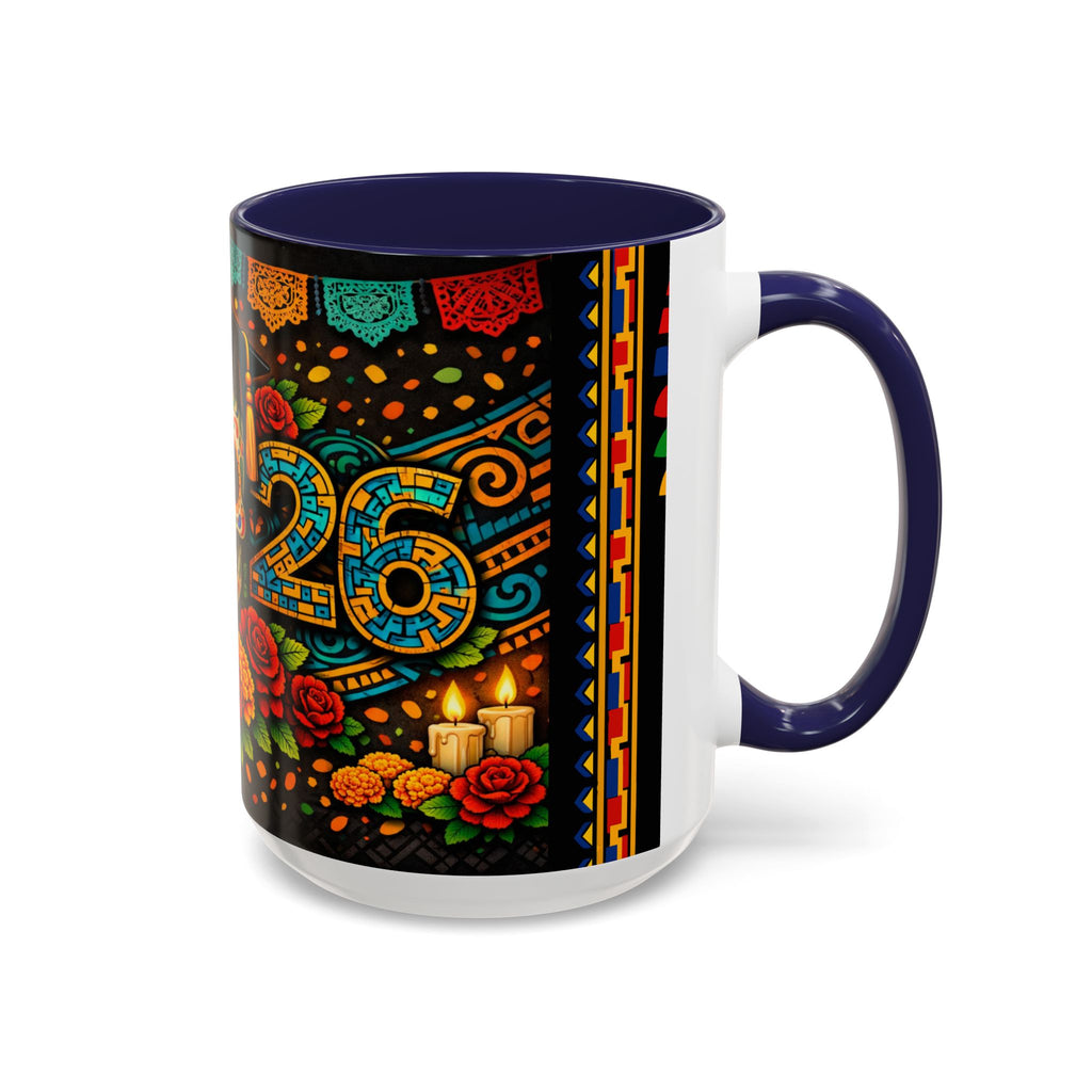 Day of the Dead Graduation Skull Accent Coffee Mug — Class of '26 Cappuccino Cup
