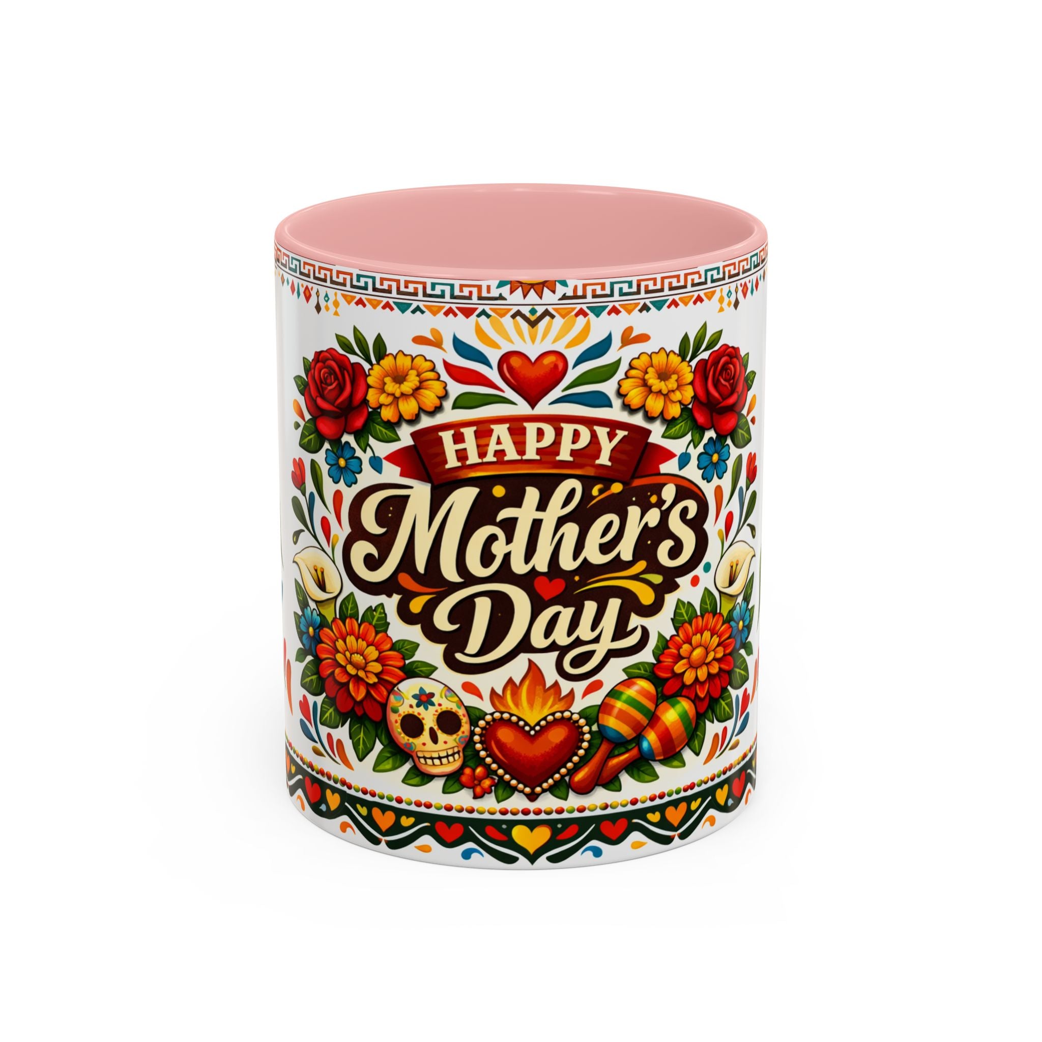 Happy Mother's Day Accent Mug-Colorful Floral Day of the Dead Design (11/15oz)