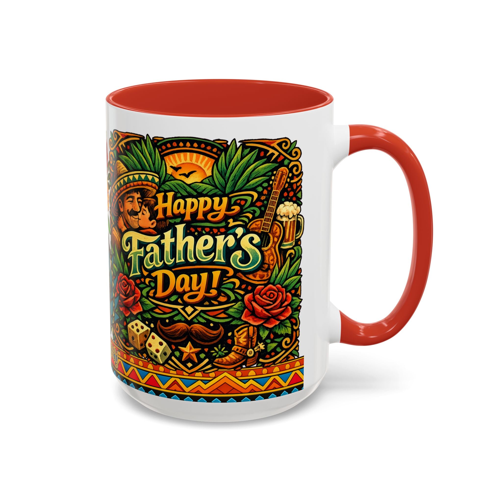 Happy Father's Day Accent Mug — Festive Father's Day Coffee Mug | Solmaguey™