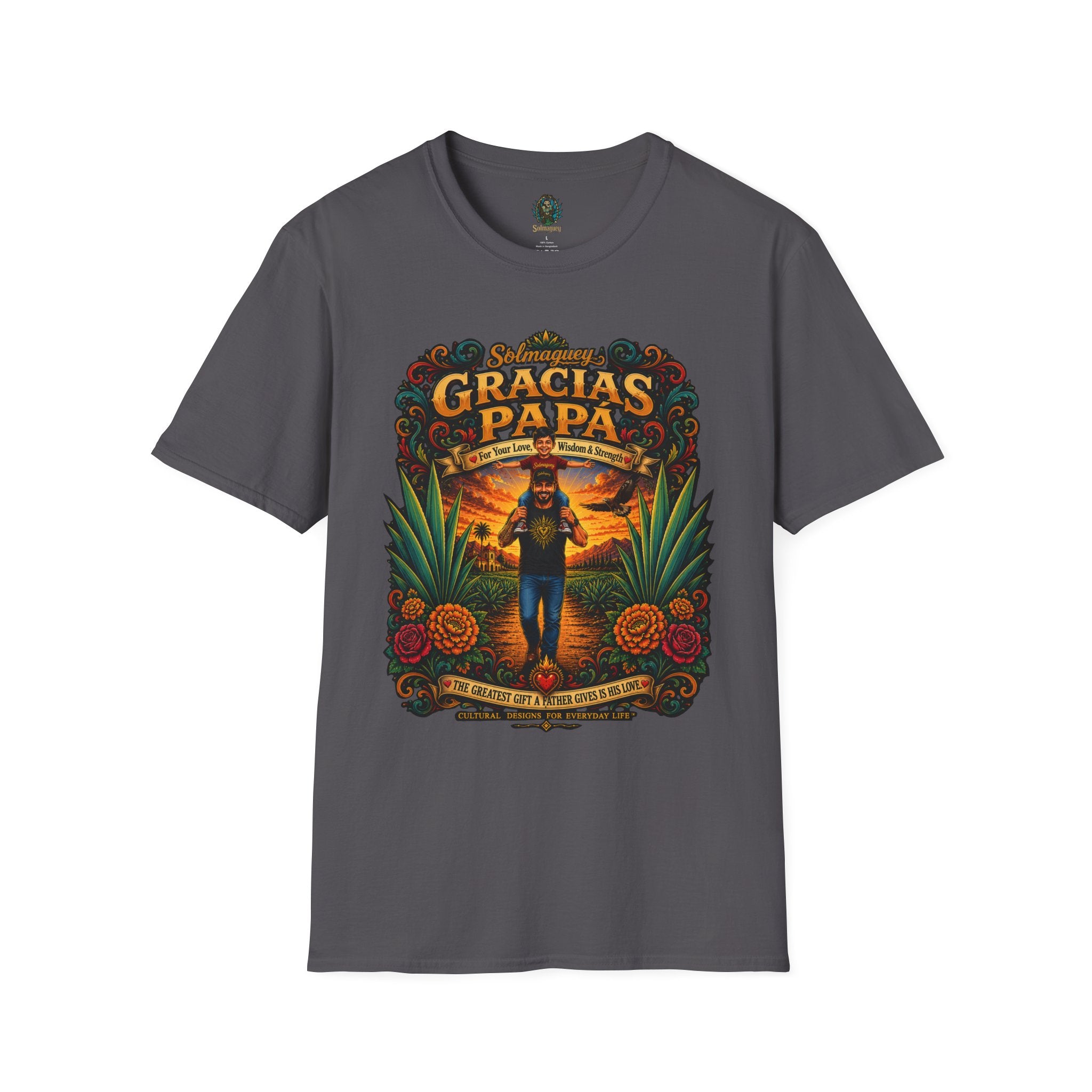 Gracias Papá Shirt, Mexican Dad Gift, Father Son Shirt, Father's Day Gift for Papa, Latino Dad Tee, Hispanic Family Shirt, Folk Art Father Gift