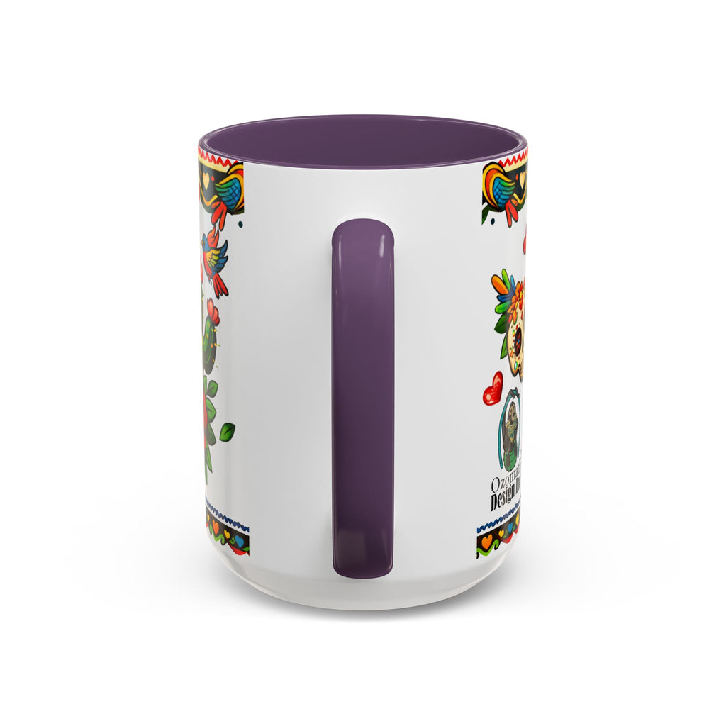 Happy Mother's Day Accent Coffee Mug – Colorful Mexican Folk Art Design