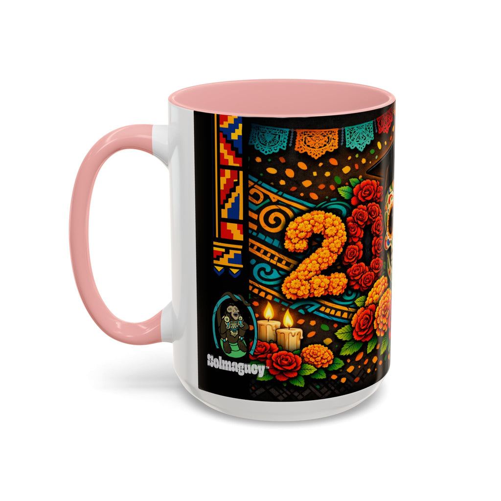 Day of the Dead Graduation Skull Accent Coffee Mug — Class of '26 Cappuccino Cup