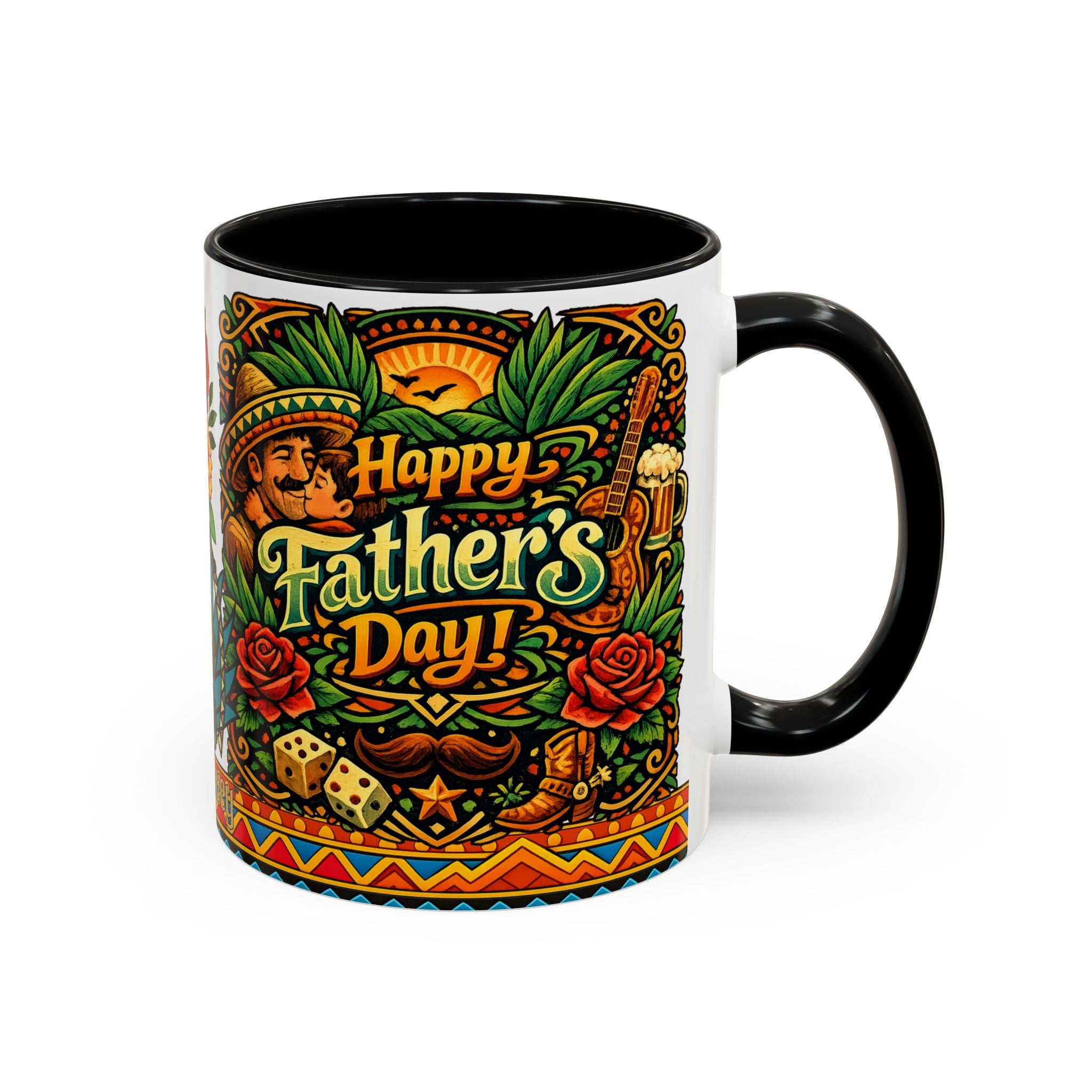 Happy Father's Day Accent Mug — Festive Father's Day Coffee Mug | Solmaguey™