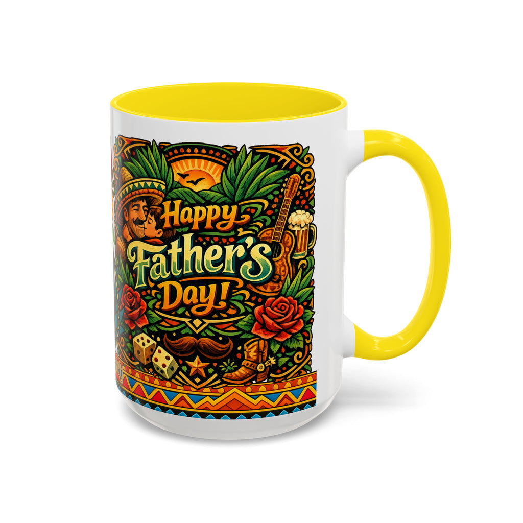 Happy Father's Day Accent Mug — Festive Father's Day Coffee Mug | Solmaguey™