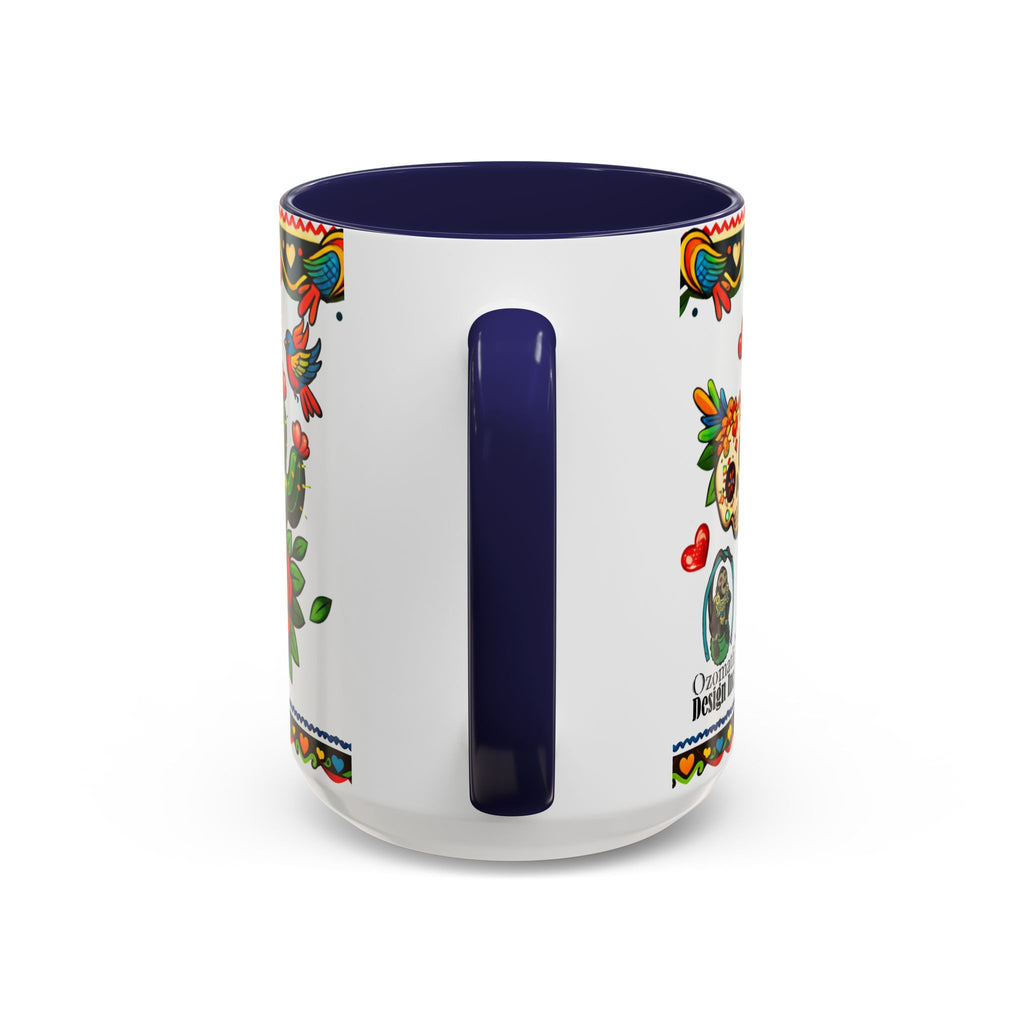 Happy Mother's Day Accent Coffee Mug – Colorful Mexican Folk Art Design