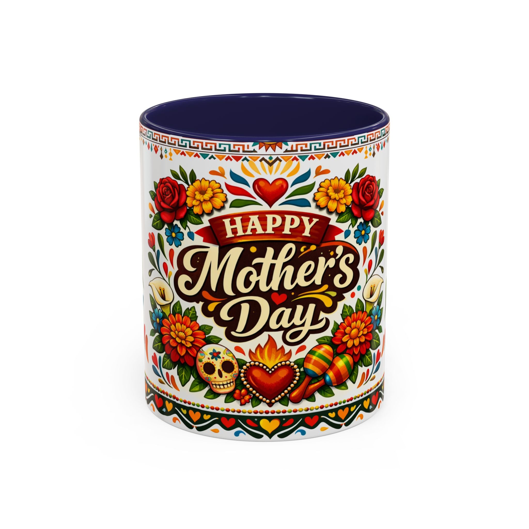 Happy Mother's Day Accent Mug-Colorful Floral Day of the Dead Design (11/15oz)