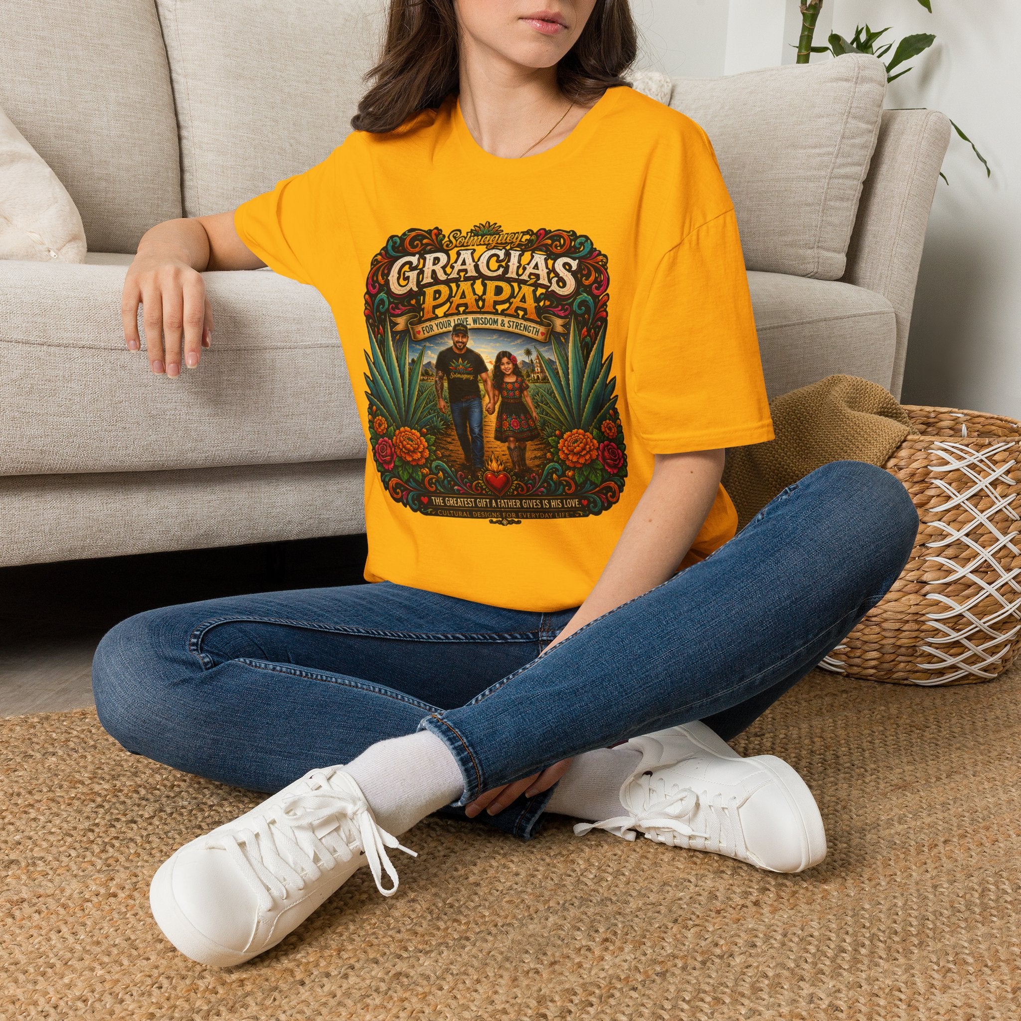Gracias Papá Shirt, Mexican Dad Gift, Father Daughter Shirt, Latino Father Gift, Hispanic Family Tee, Father's Day Gift for Papa, Mexican Folk Art Shirt