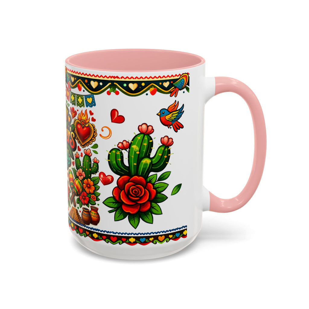 Happy Mother's Day Accent Coffee Mug – Colorful Mexican Folk Art Design