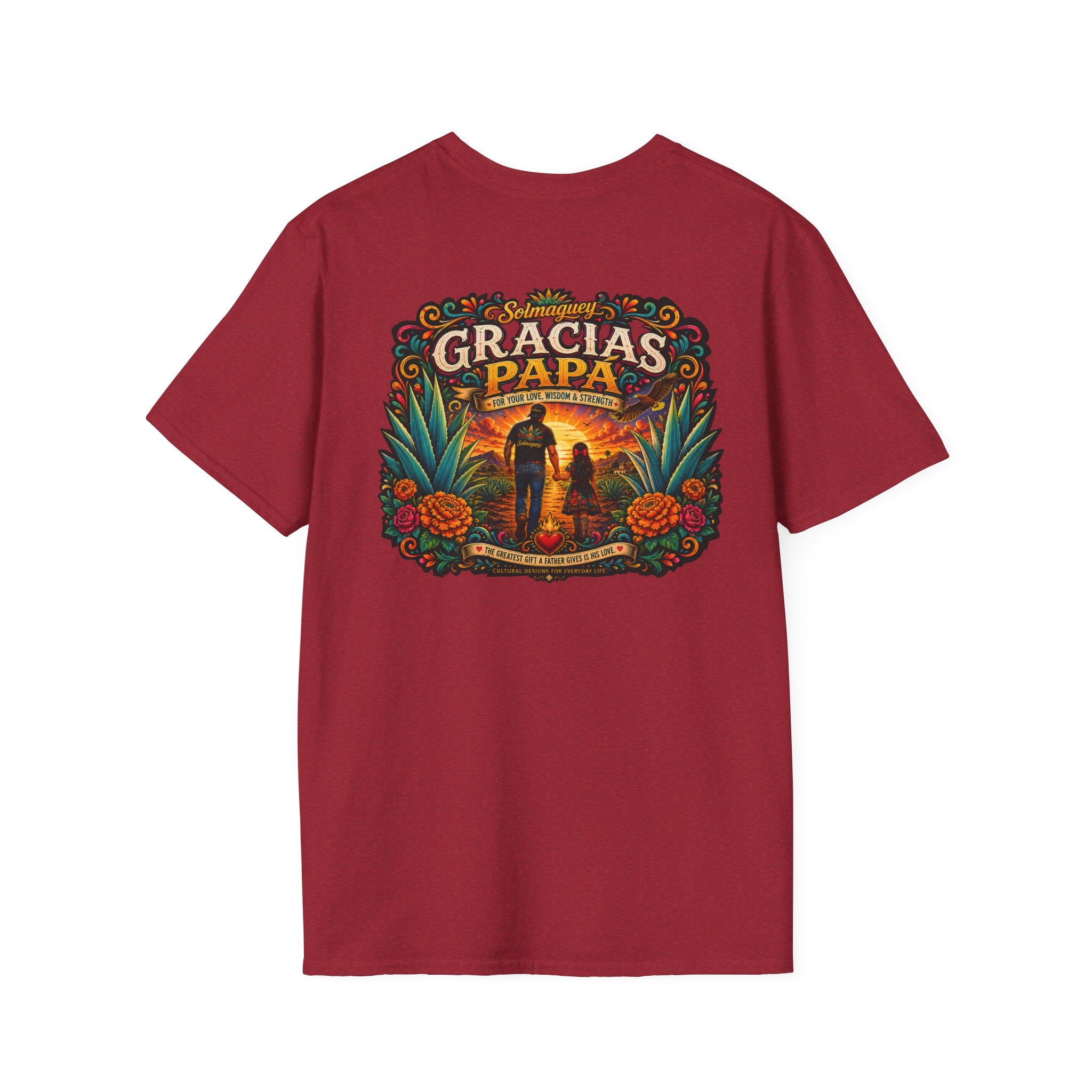 Gracias Papá Shirt, Mexican Dad Gift, Father Daughter Shirt, Latino Father Gift, Hispanic Family Tee, Father's Day Gift for Papa, Mexican Folk Art Shirt