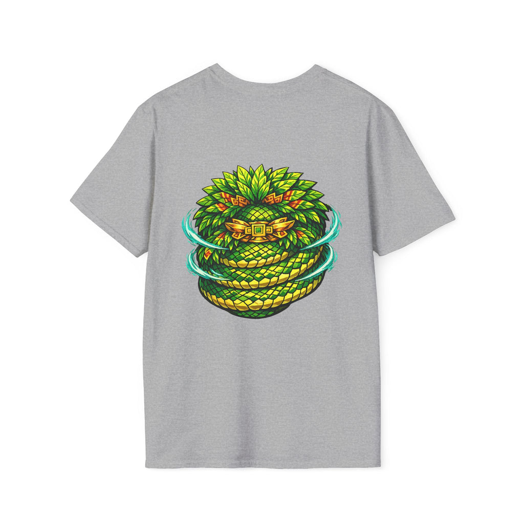 Aztec Feathered Serpent T-Shirt — Vibrant Quetzalcoatl Graphic Tee