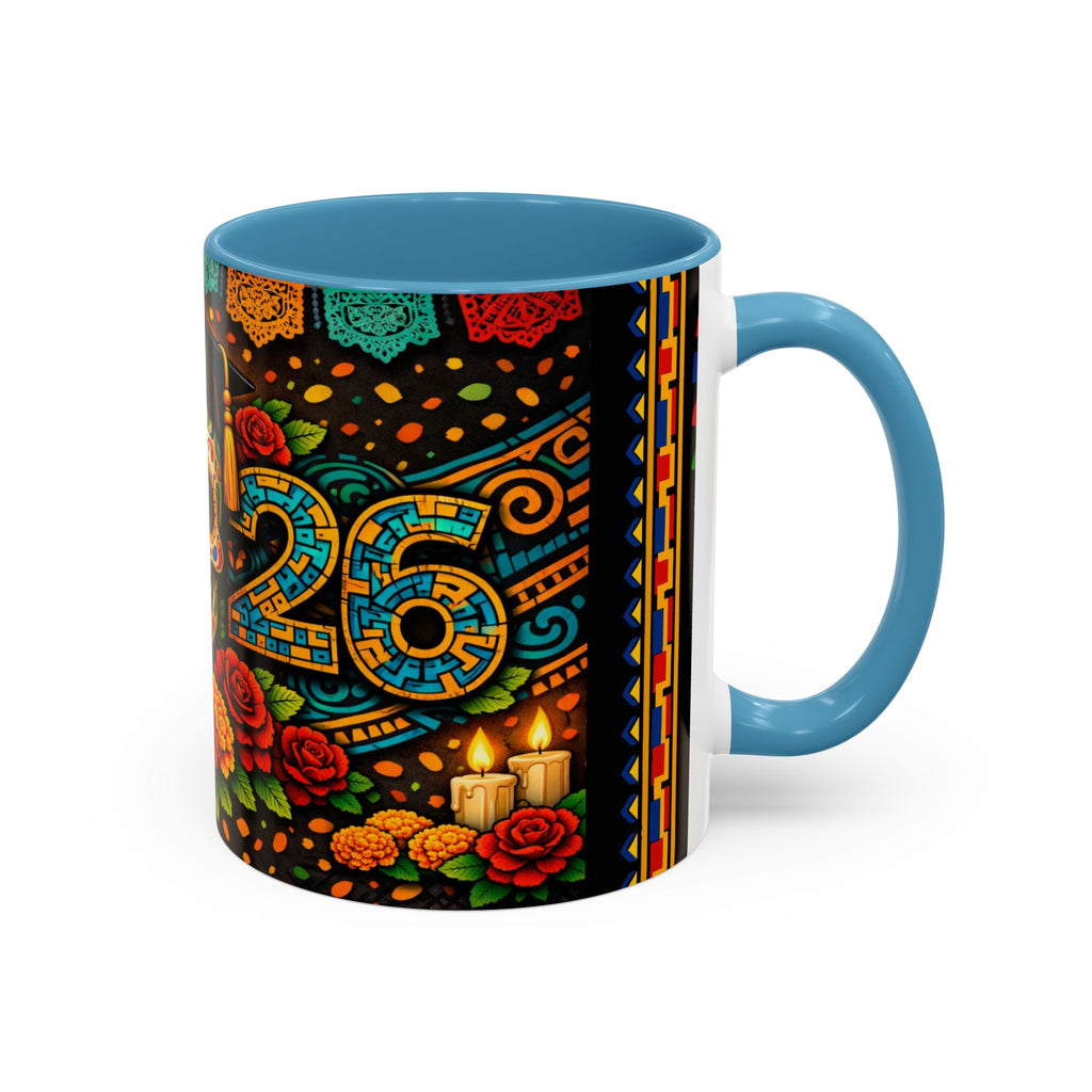 Day of the Dead Graduation Skull Accent Coffee Mug — Class of '26 Cappuccino Cup