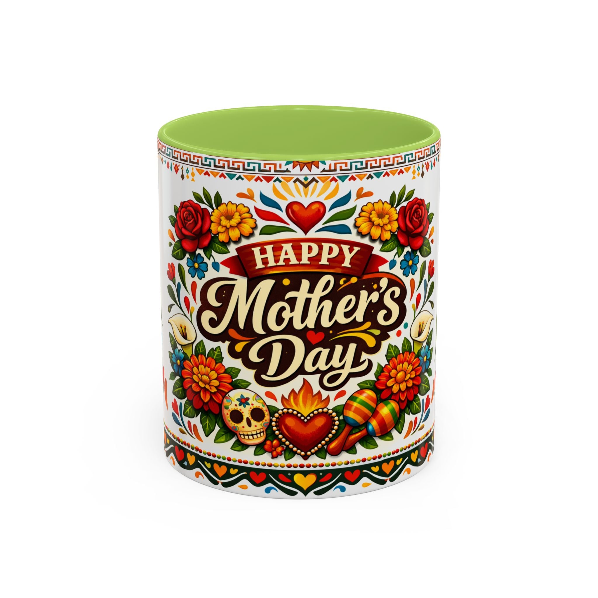 Happy Mother's Day Accent Mug-Colorful Floral Day of the Dead Design (11/15oz)