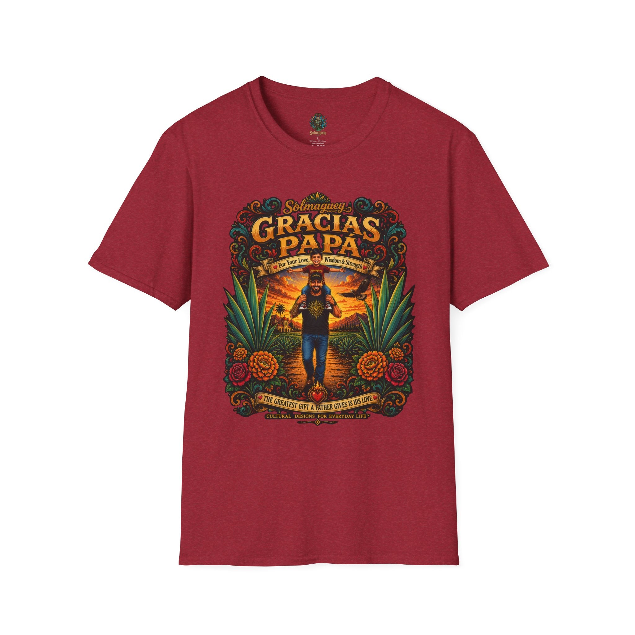 Gracias Papá Shirt, Mexican Dad Gift, Father Son Shirt, Father's Day Gift for Papa, Latino Dad Tee, Hispanic Family Shirt, Folk Art Father Gift