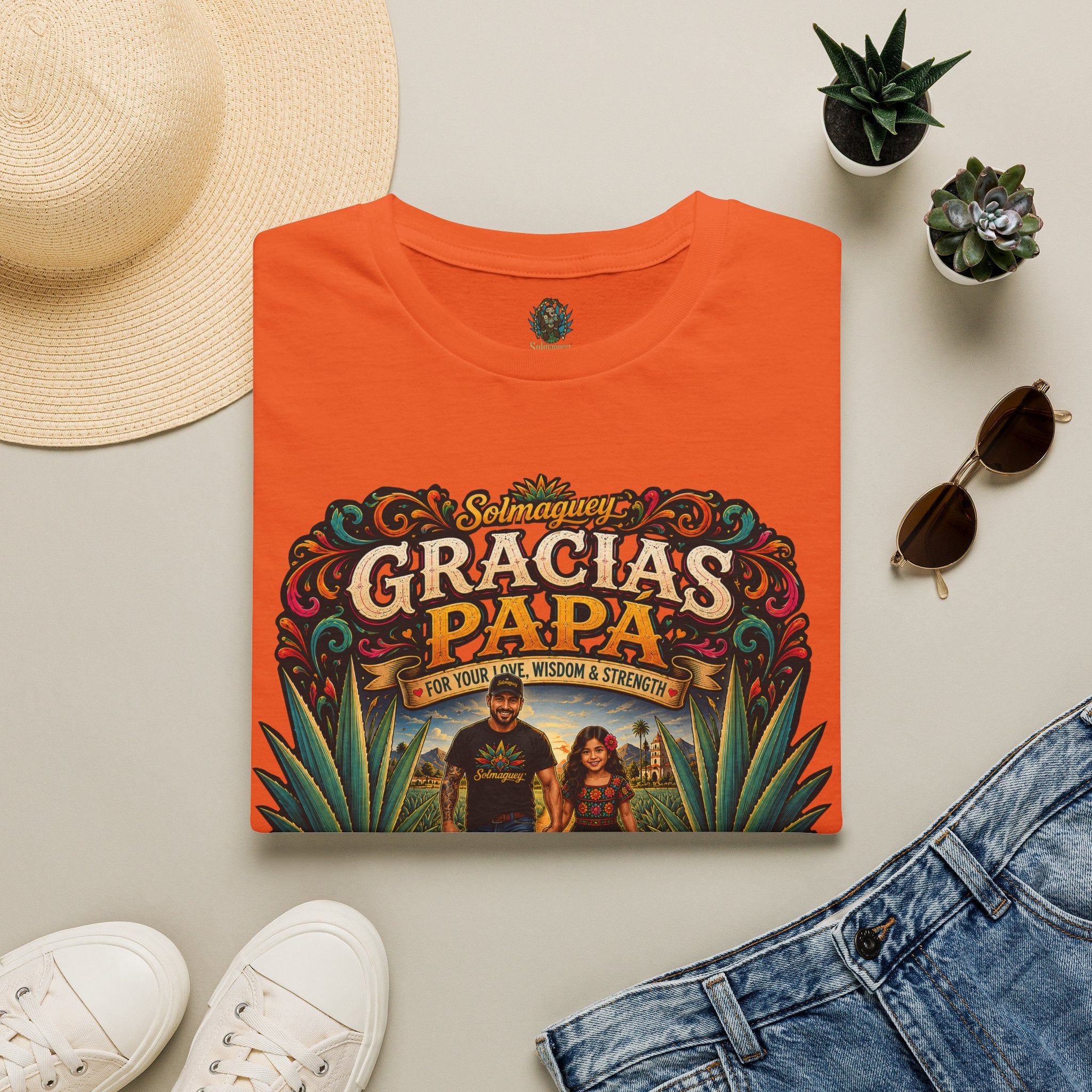 Gracias Papá Shirt, Mexican Dad Gift, Father Daughter Shirt, Latino Father Gift, Hispanic Family Tee, Father's Day Gift for Papa, Mexican Folk Art Shirt