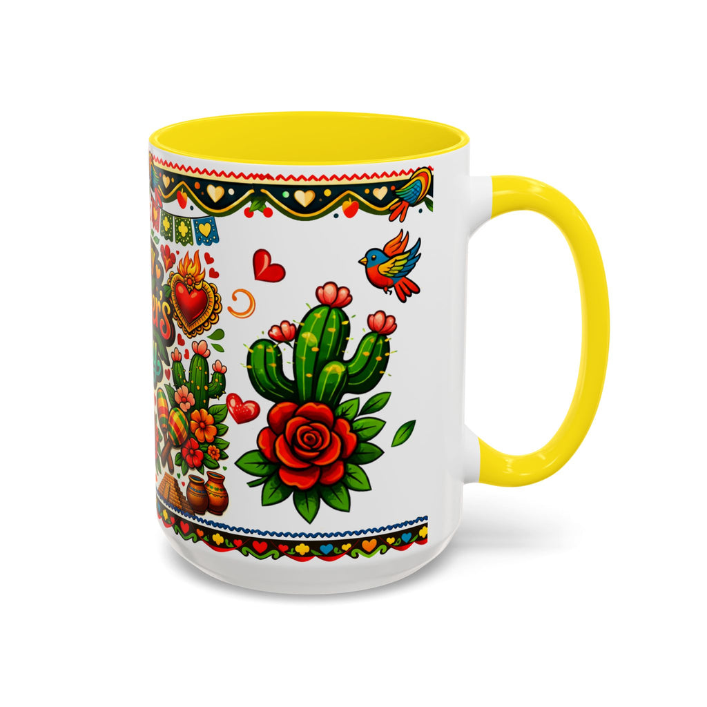 Happy Mother's Day Accent Coffee Mug – Colorful Mexican Folk Art Design