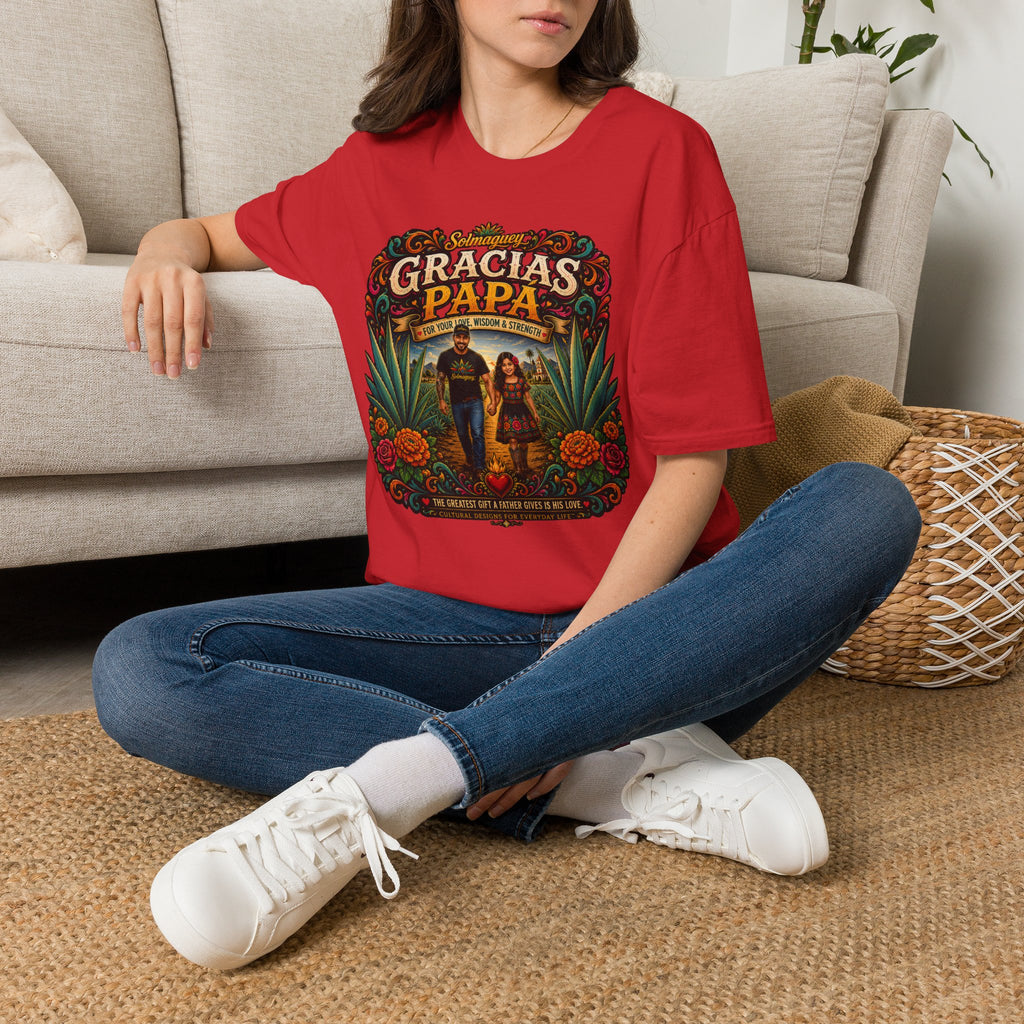 Gracias Papá Shirt, Mexican Dad Gift, Father Daughter Shirt, Latino Father Gift, Hispanic Family Tee, Father's Day Gift for Papa, Mexican Folk Art Shirt