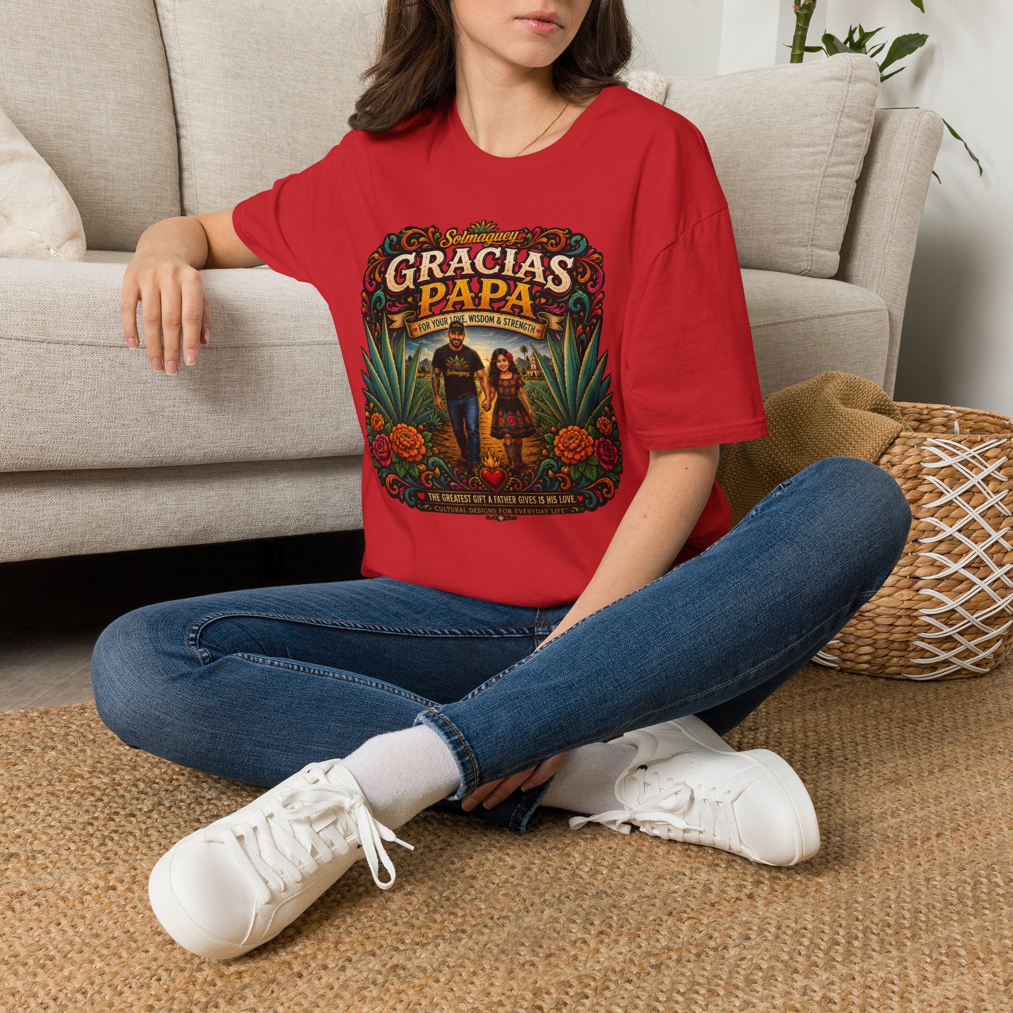 Gracias Papá Shirt, Mexican Dad Gift, Father Daughter Shirt, Latino Father Gift, Hispanic Family Tee, Father's Day Gift for Papa, Mexican Folk Art Shirt