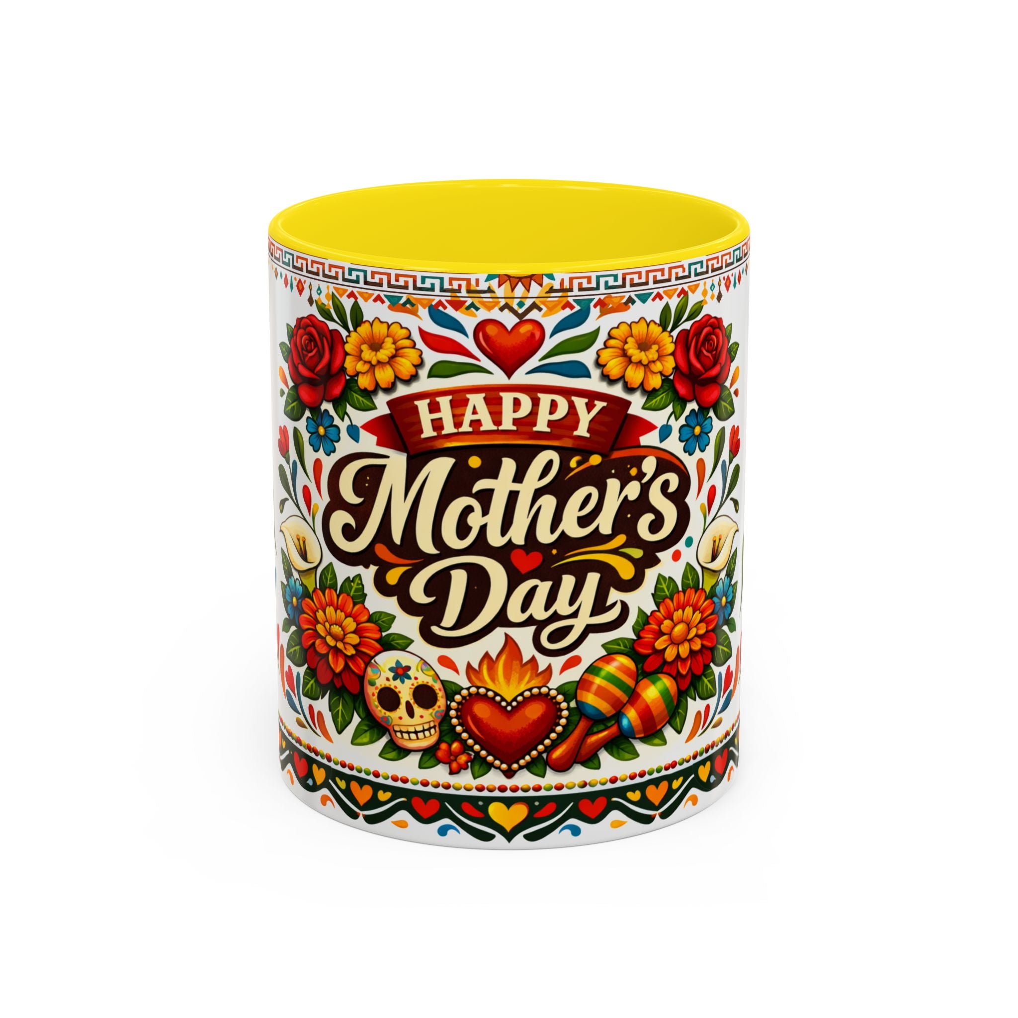 Happy Mother's Day Accent Mug-Colorful Floral Day of the Dead Design (11/15oz)