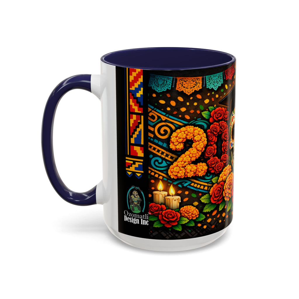 Day of the Dead Graduation Skull Accent Coffee Mug — Class of '26 Cappuccino Cup