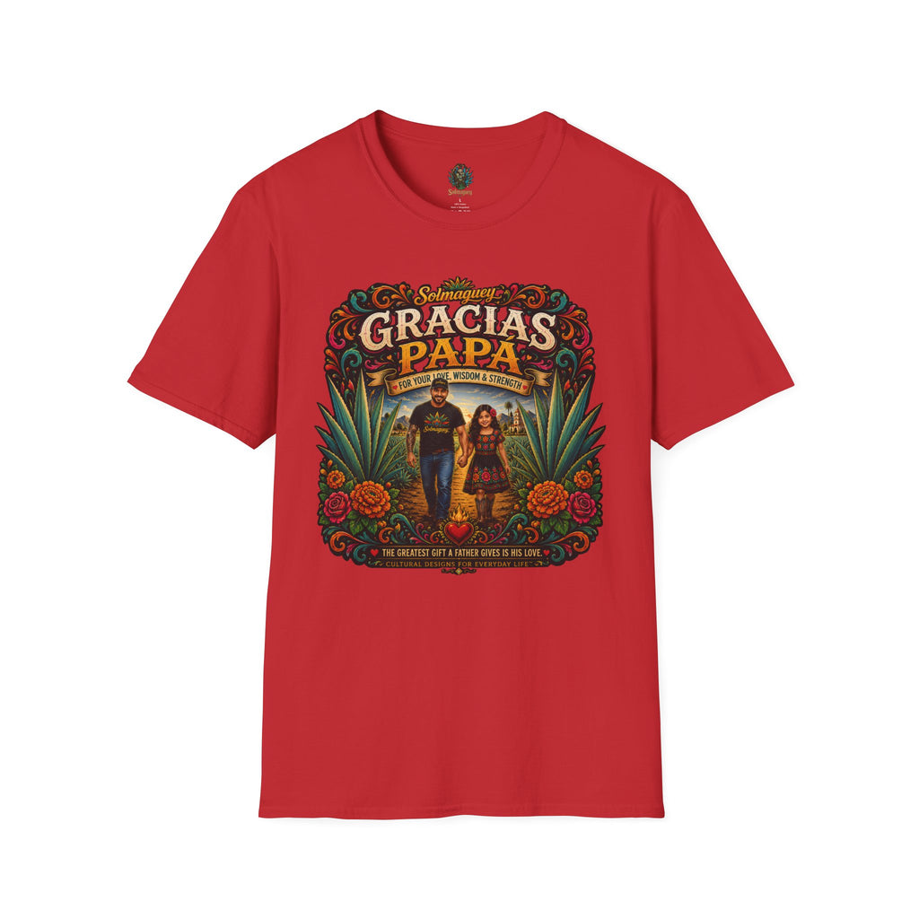 Gracias Papá Shirt, Mexican Dad Gift, Father Daughter Shirt, Latino Father Gift, Hispanic Family Tee, Father's Day Gift for Papa, Mexican Folk Art Shirt