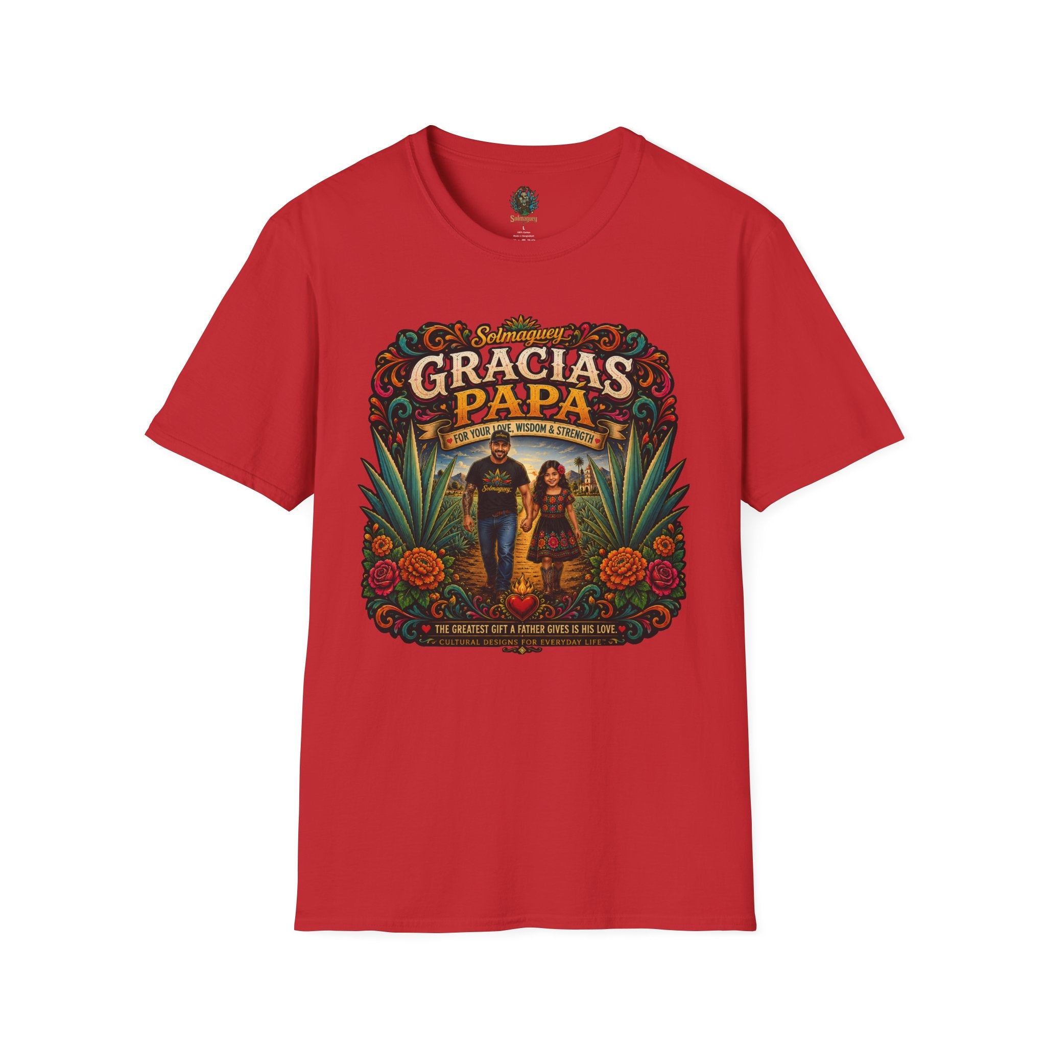 Gracias Papá Shirt, Mexican Dad Gift, Father Daughter Shirt, Latino Father Gift, Hispanic Family Tee, Father's Day Gift for Papa, Mexican Folk Art Shirt
