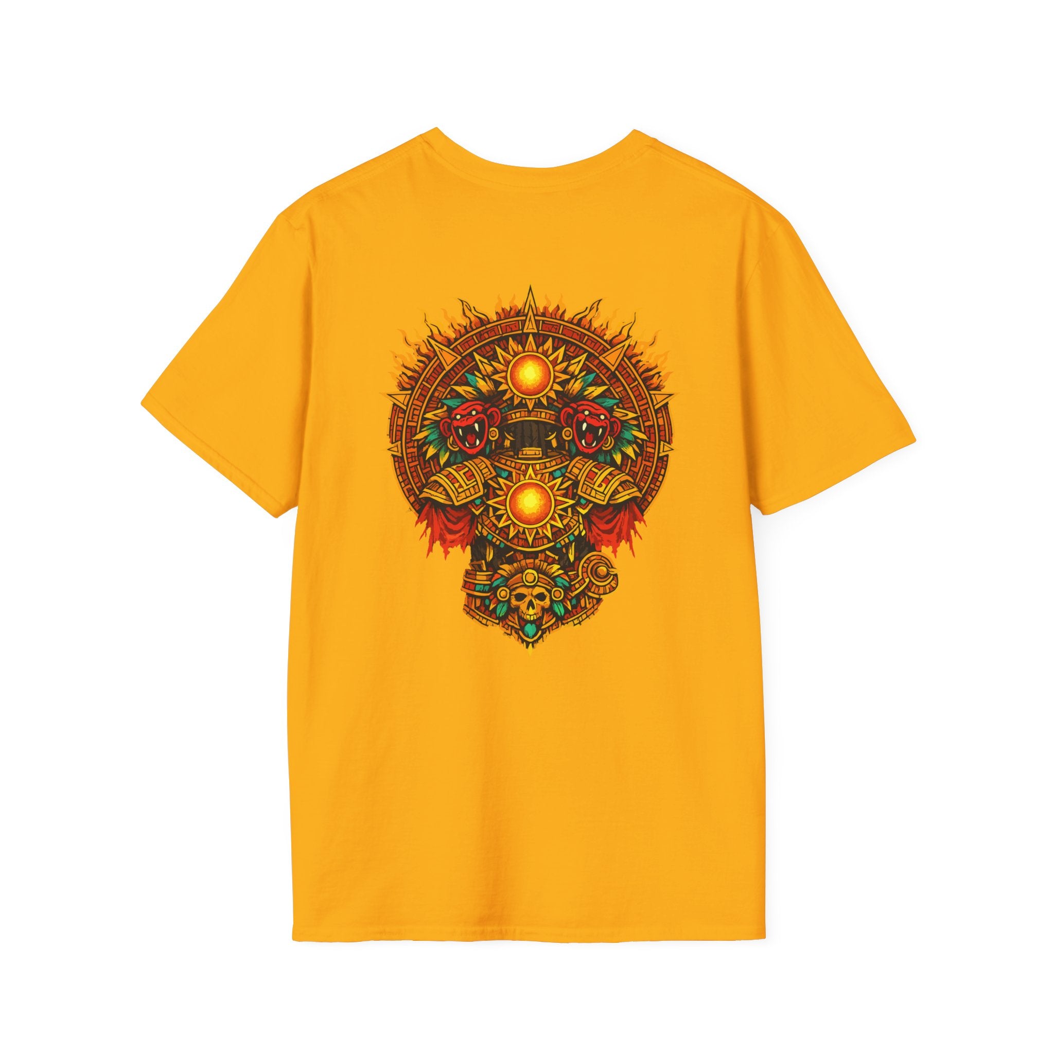 Aztec Skull Sunburst T-Shirt | Tribal Floral Skull Design