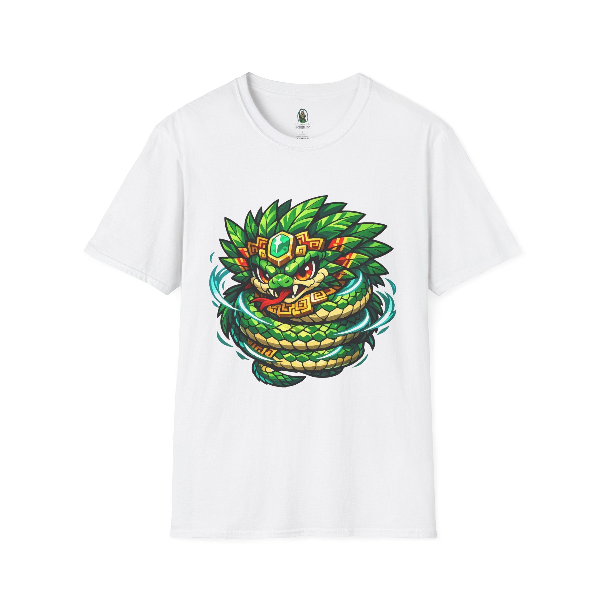 Aztec Feathered Serpent T-Shirt — Vibrant Quetzalcoatl Graphic Tee