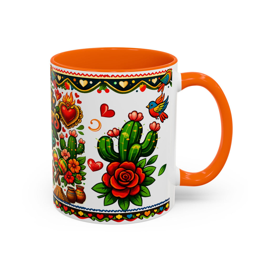 Happy Mother's Day Accent Coffee Mug – Colorful Mexican Folk Art Design