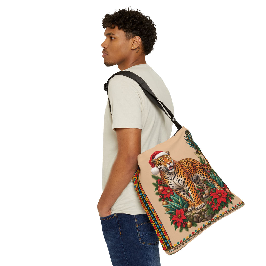 Jaguar Navideño™ Christmas Tote Bag | Adjustable Shoulder Bag | Solmaguey™