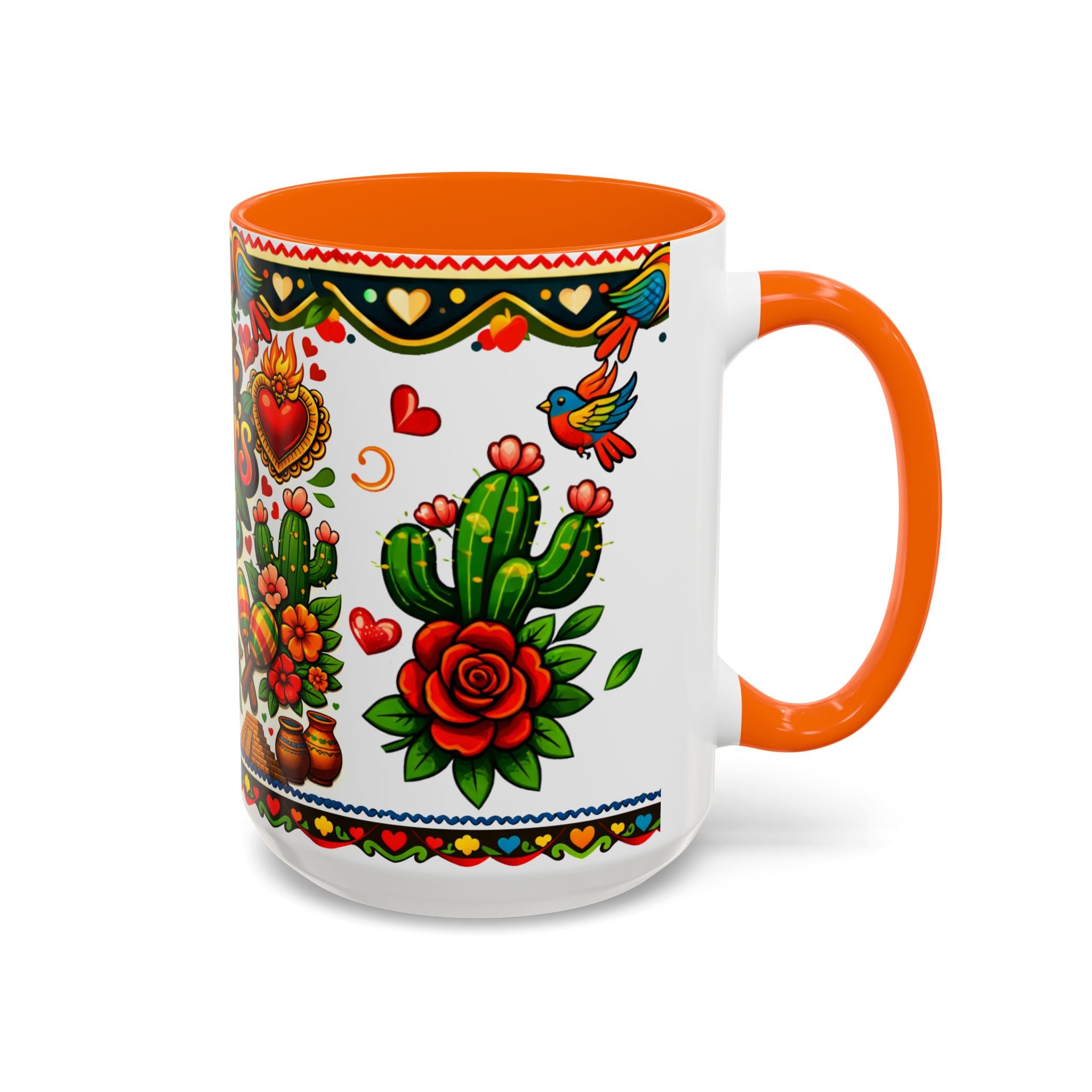 Happy Mother's Day Accent Coffee Mug – Colorful Mexican Folk Art Design