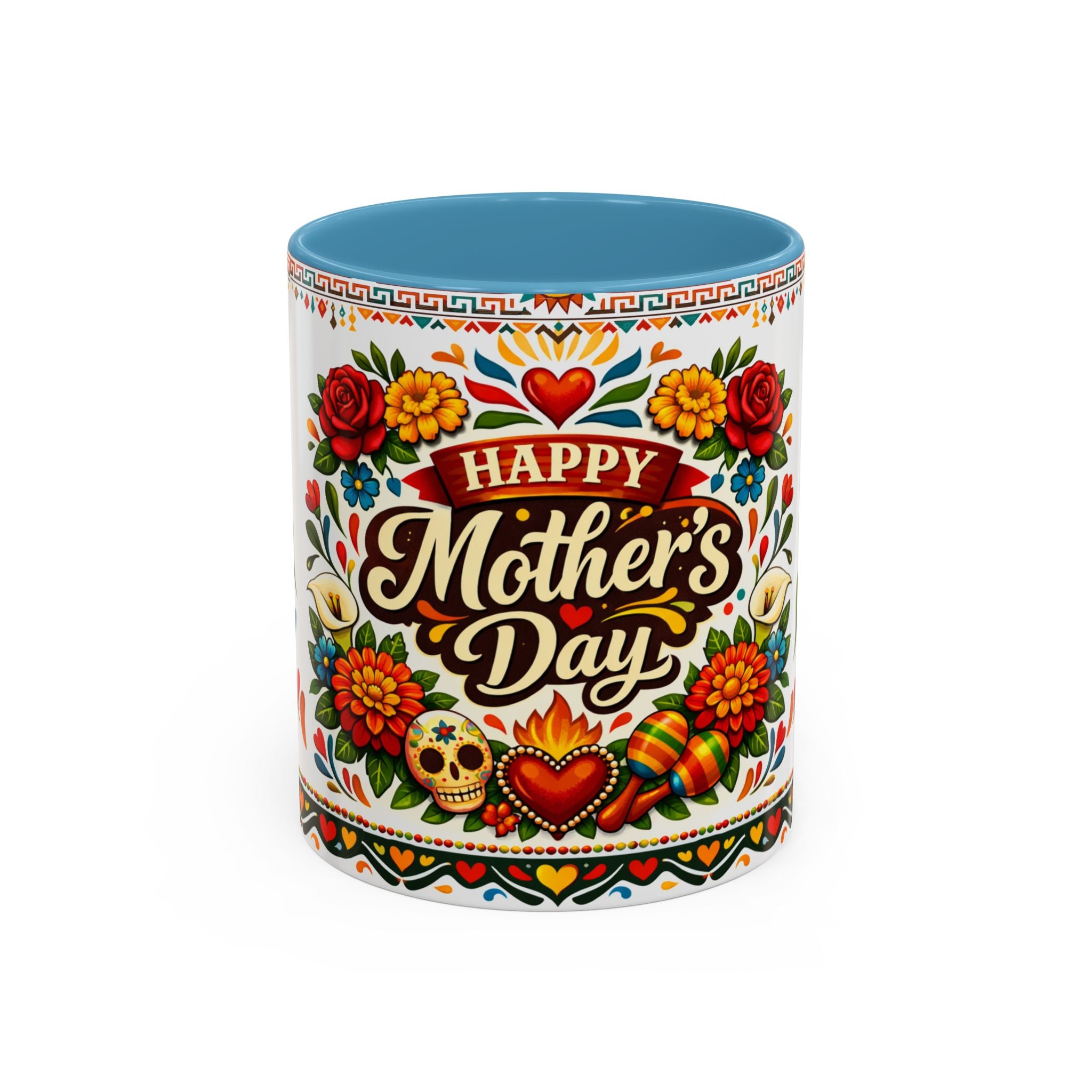 Happy Mother's Day Accent Mug-Colorful Floral Day of the Dead Design (11/15oz)