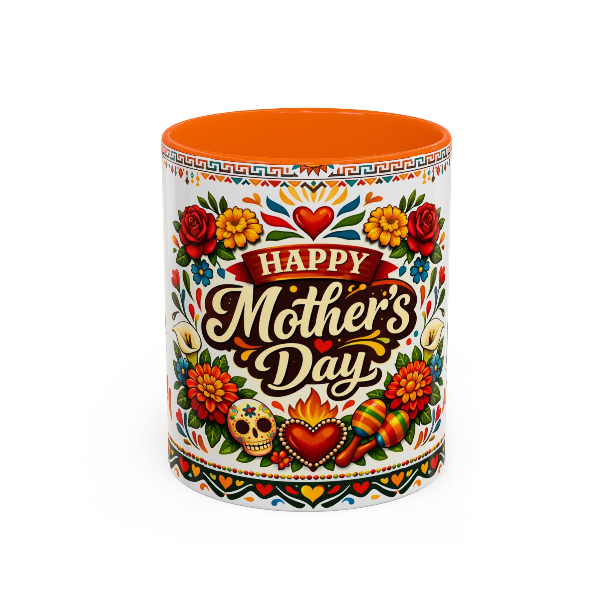 Happy Mother's Day Accent Mug-Colorful Floral Day of the Dead Design (11/15oz)