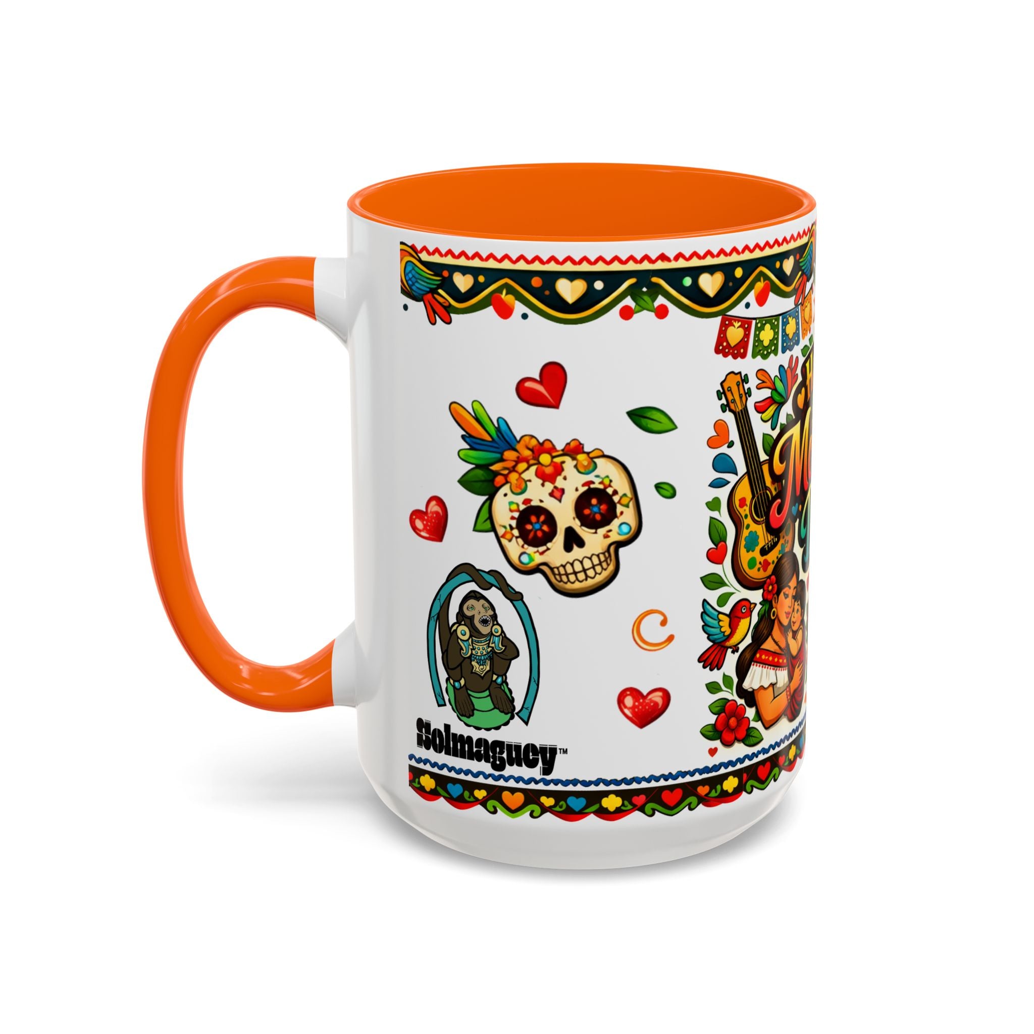 Happy Mother's Day Accent Coffee Mug – Colorful Mexican Folk Art Design