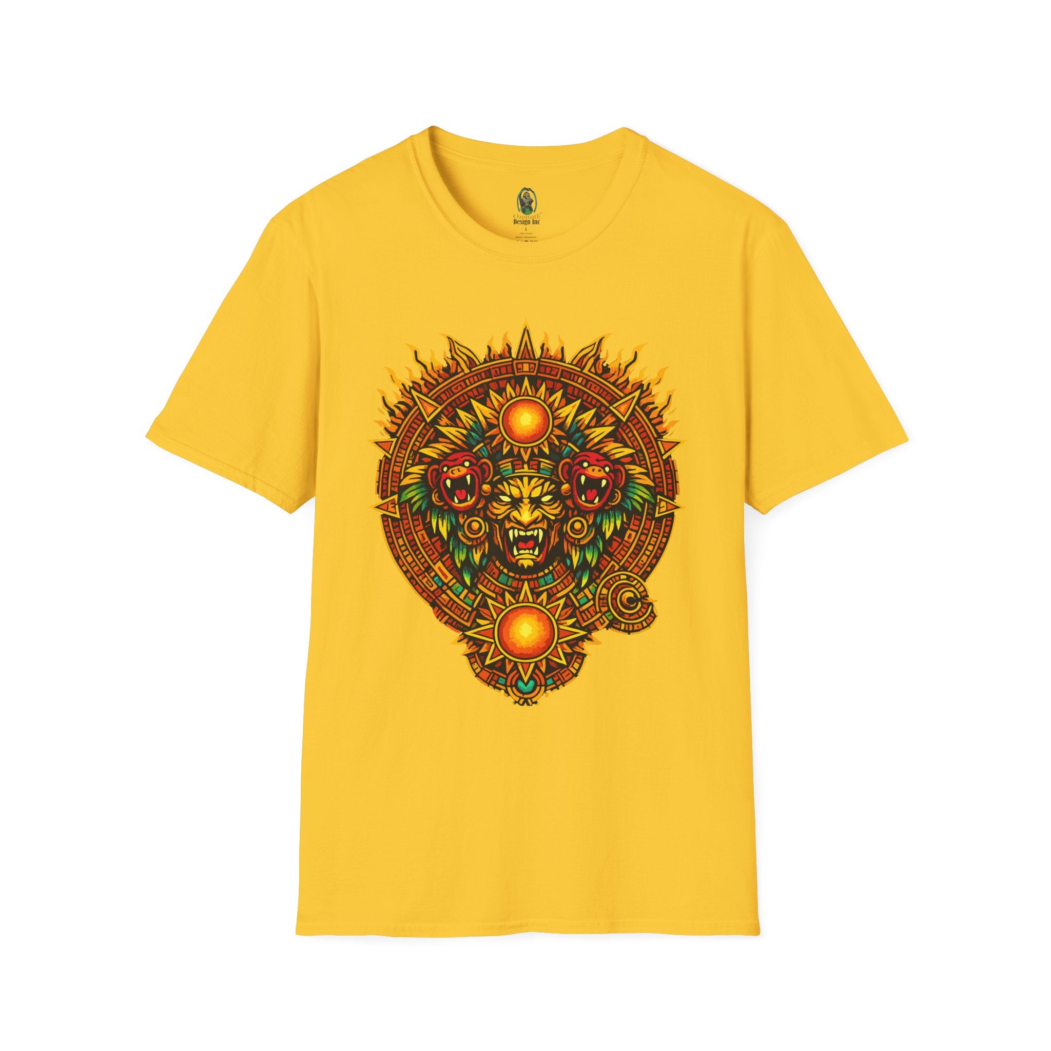 Aztec Skull Sunburst T-Shirt | Tribal Floral Skull Design