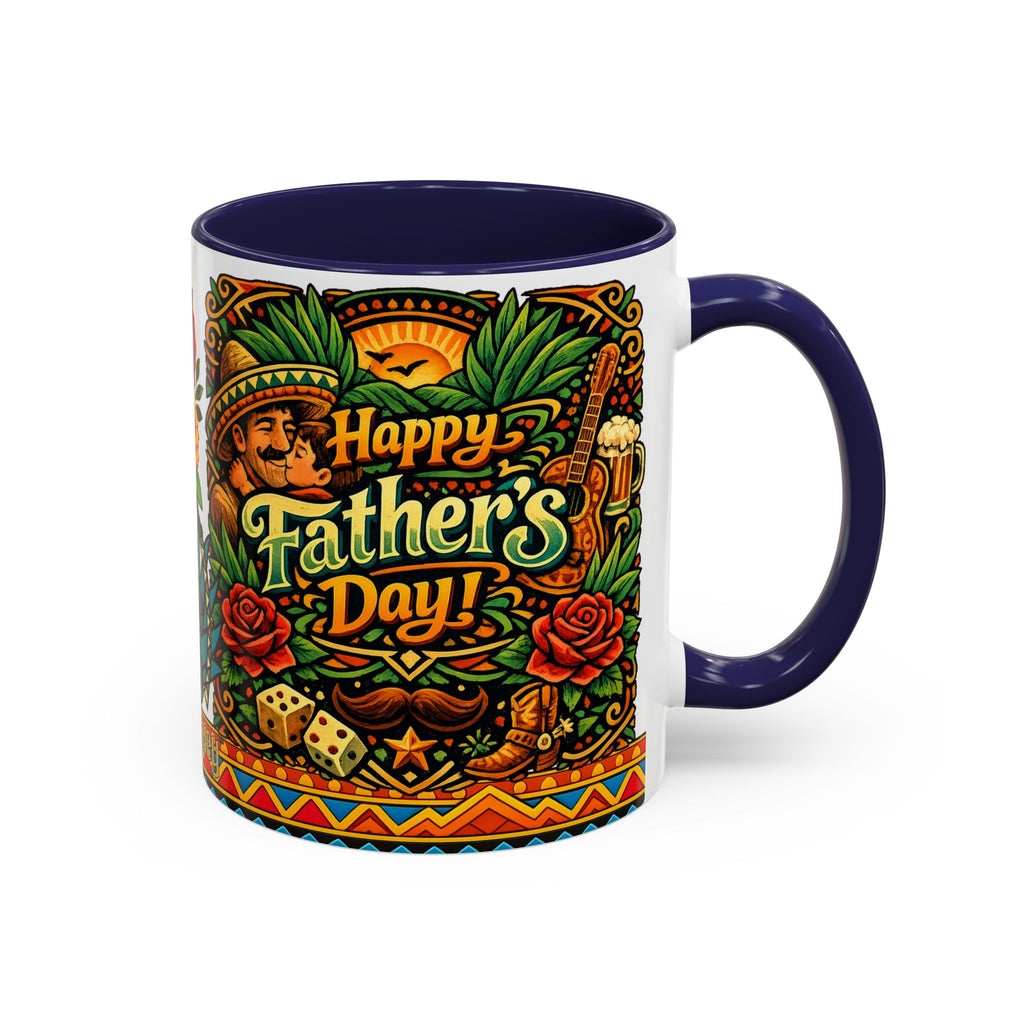 Happy Father's Day Accent Mug — Festive Father's Day Coffee Mug | Solmaguey™