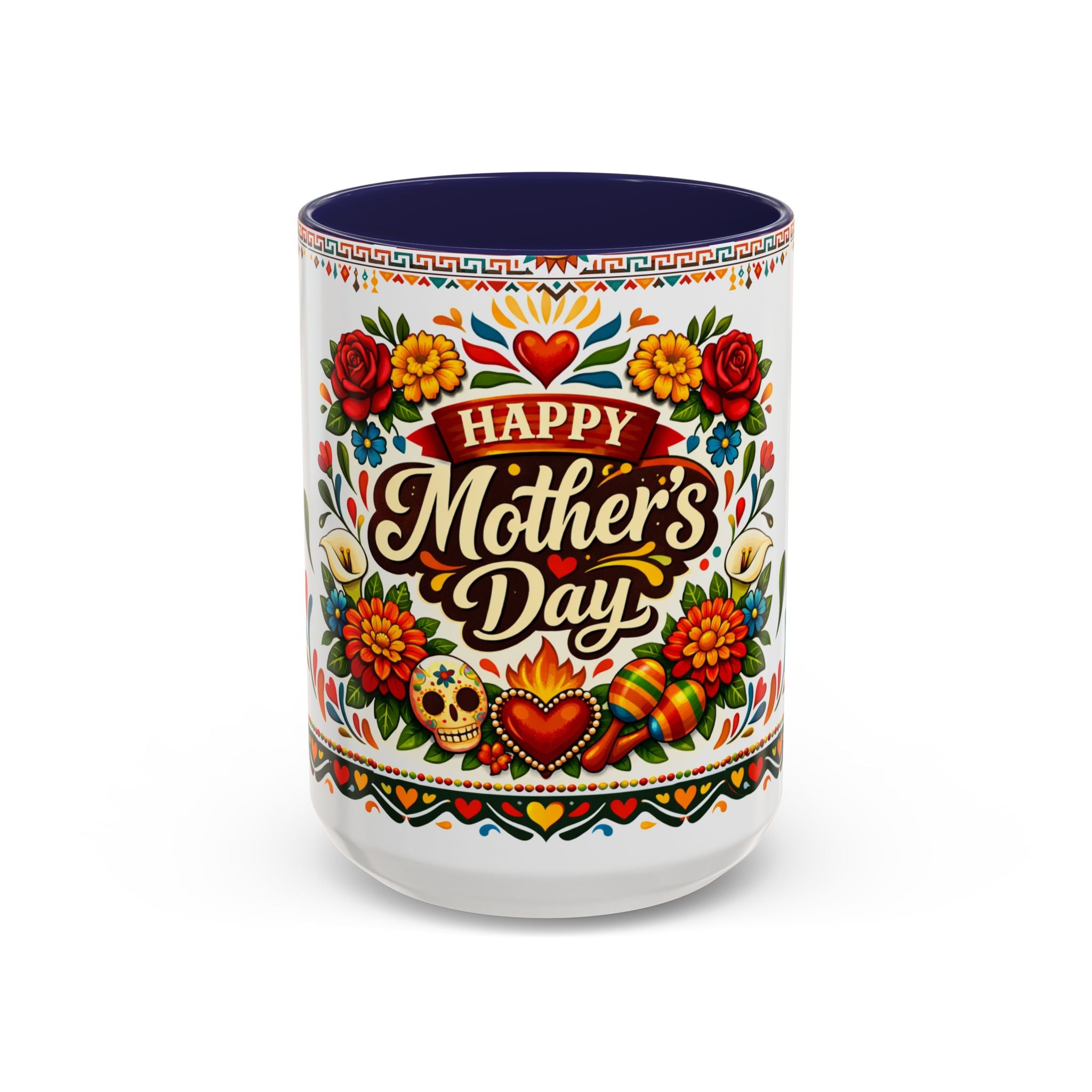 Happy Mother's Day Accent Mug-Colorful Floral Day of the Dead Design (11/15oz)