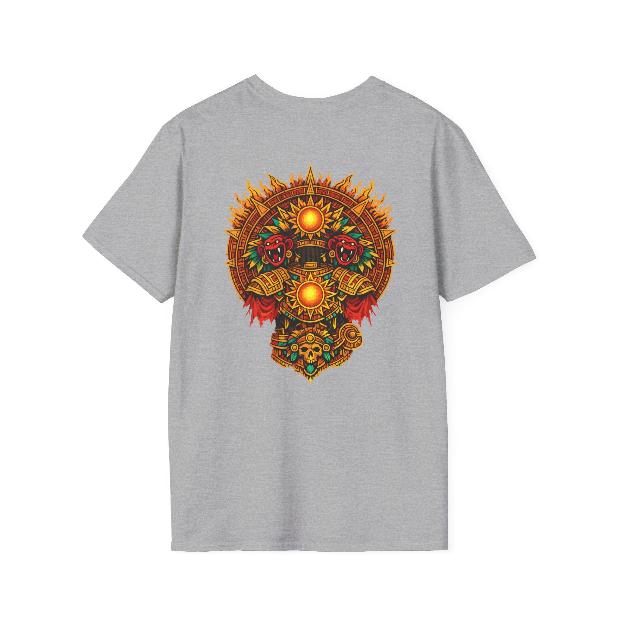 Aztec Skull Sunburst T-Shirt | Tribal Floral Skull Design