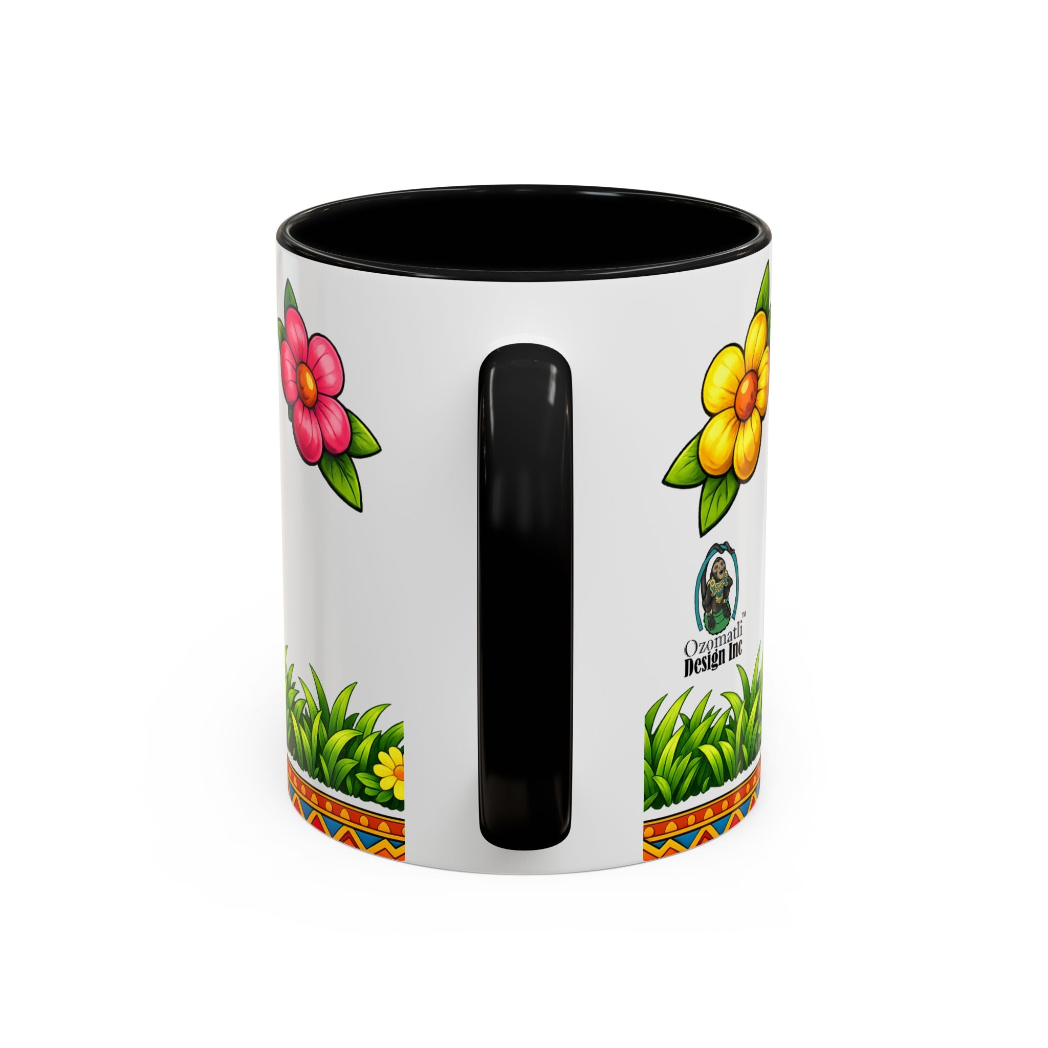 Cute Easter Bunny with Colorful Eggs Mug-Accent Coffee Mug