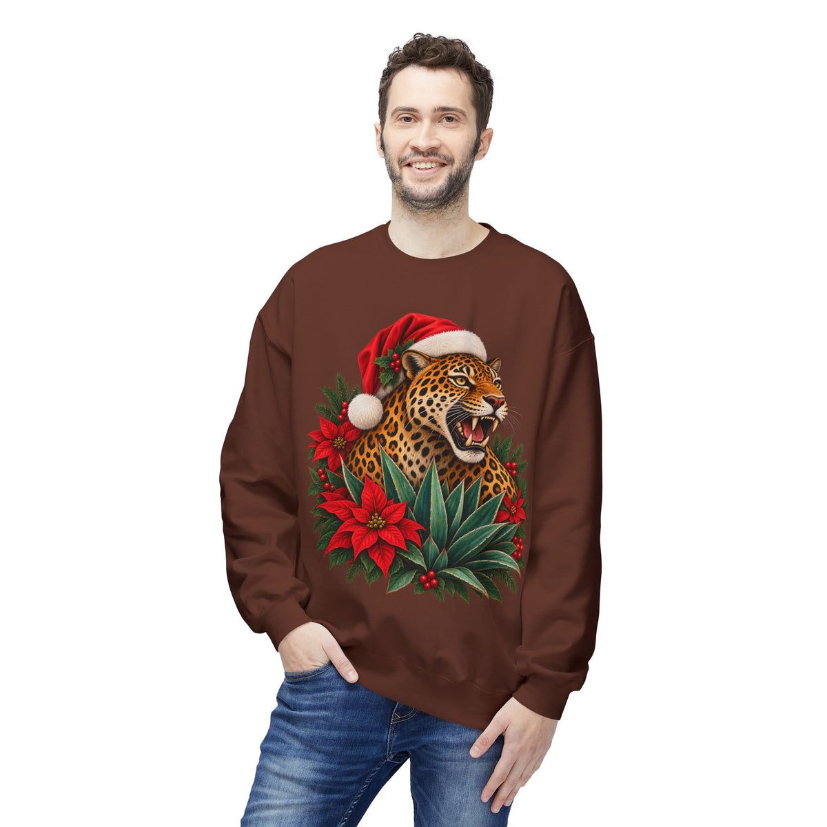 Jaguar Navideño™ – Christmas Jaguar Crewneck Sweatshirt | Solmaguey™
