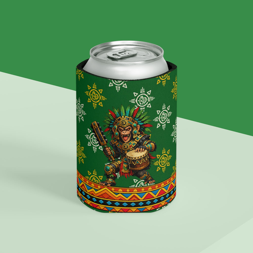 Aztec Monkey Warrior Can Cooler — “Sweet Cold 1” Insulated Beverage Holder