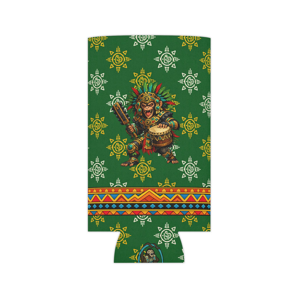 Aztec Monkey Warrior Can Cooler — “Sweet Cold 1” Insulated Beverage Holder