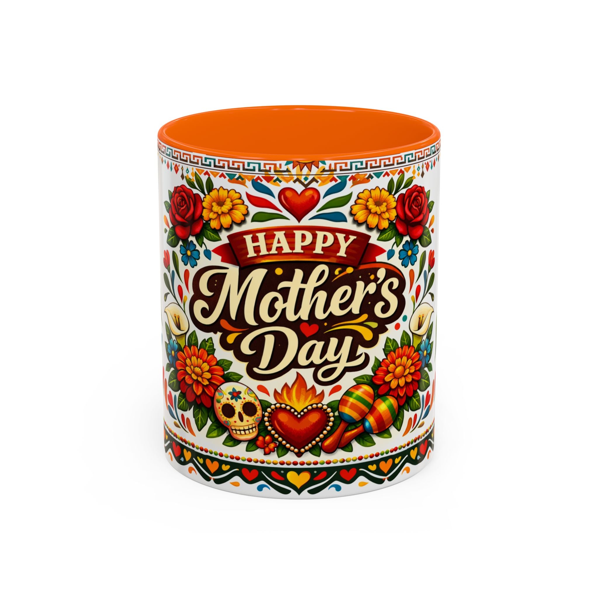 Happy Mother's Day Accent Mug-Colorful Floral Day of the Dead Design (11/15oz)