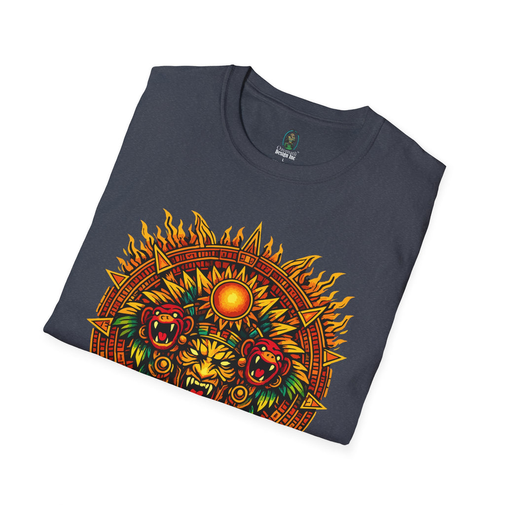 Aztec Skull Sunburst T-Shirt | Tribal Floral Skull Design